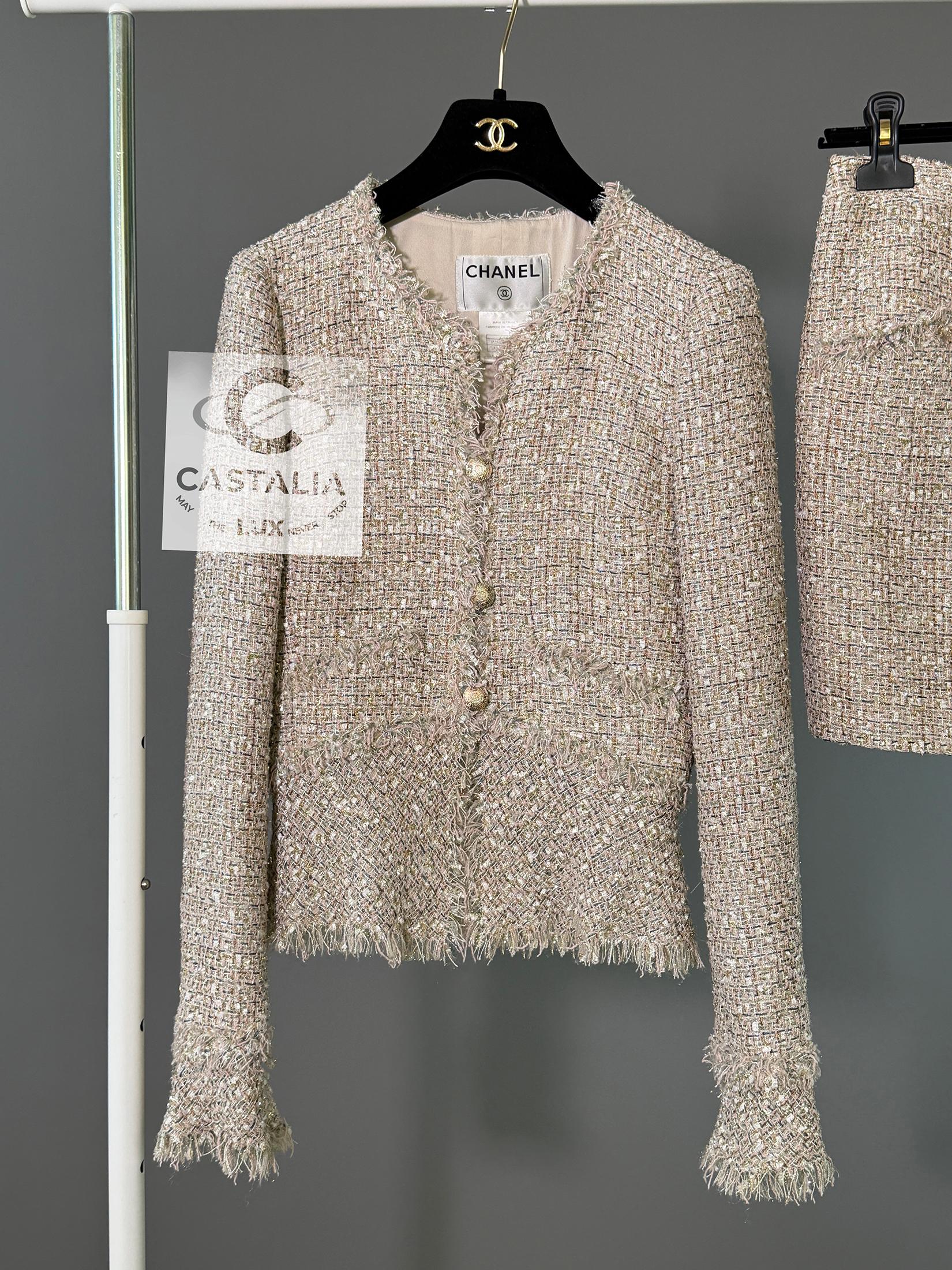 CHANEL Iconique Anna Wintour Style Lesage Ensemble Tweed 34 FR en vente 4