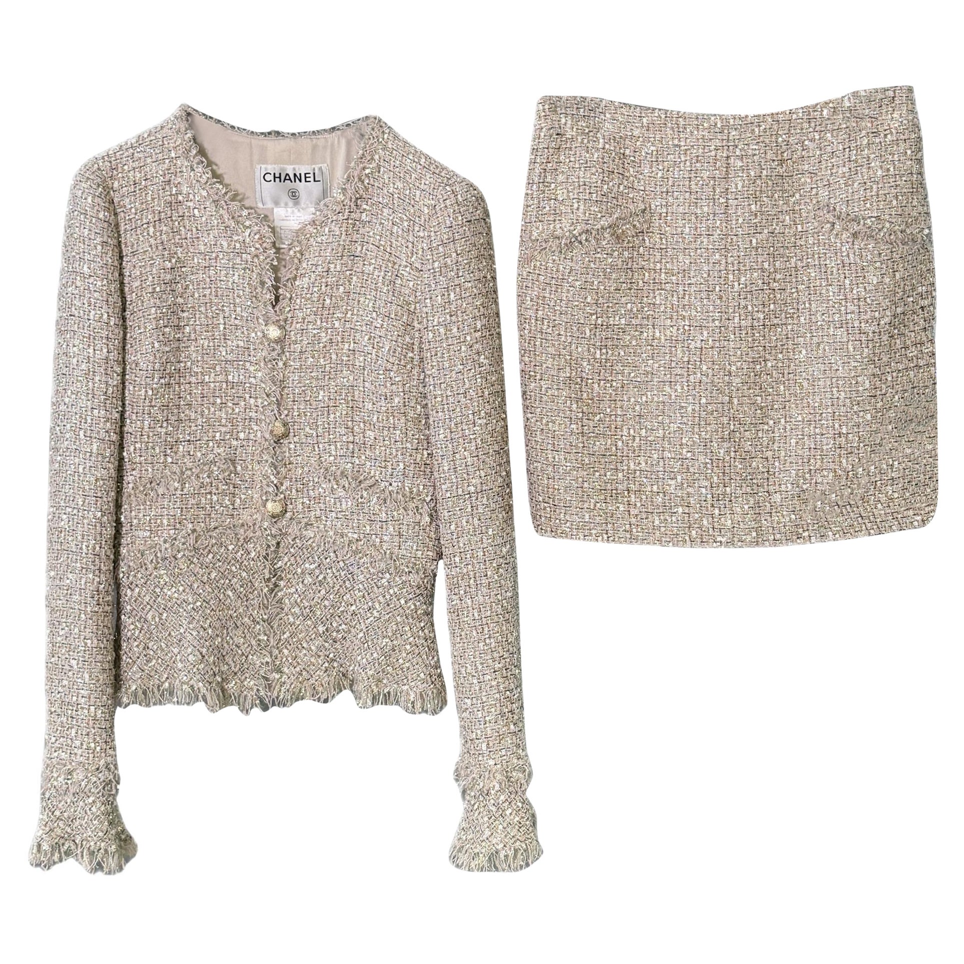 Chanel Ikonisches Lesage-Tweed-Ensemble im Anna Wintour-Stil, 34 FR im Angebot