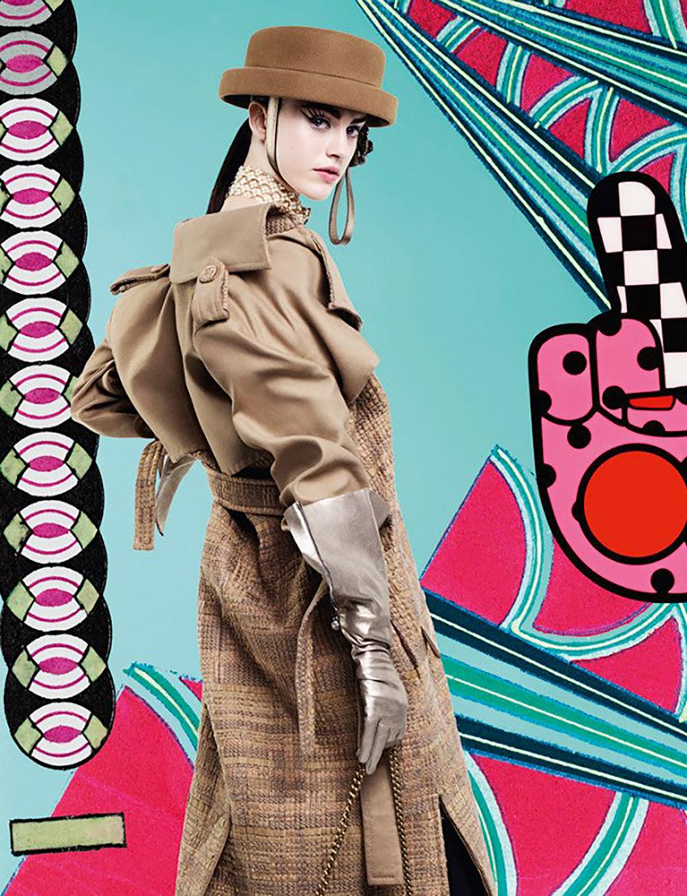 Chanel Iconic Billboards Trenchcoat aus Tweed mit Schleifenband für Damen oder Herren im Angebot
