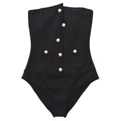 Chanel Iconic Black Body One-Piece Swimsuit