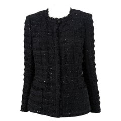 Chanel Iconic Black Lesage Sequin Tweed Jacket 40 FR