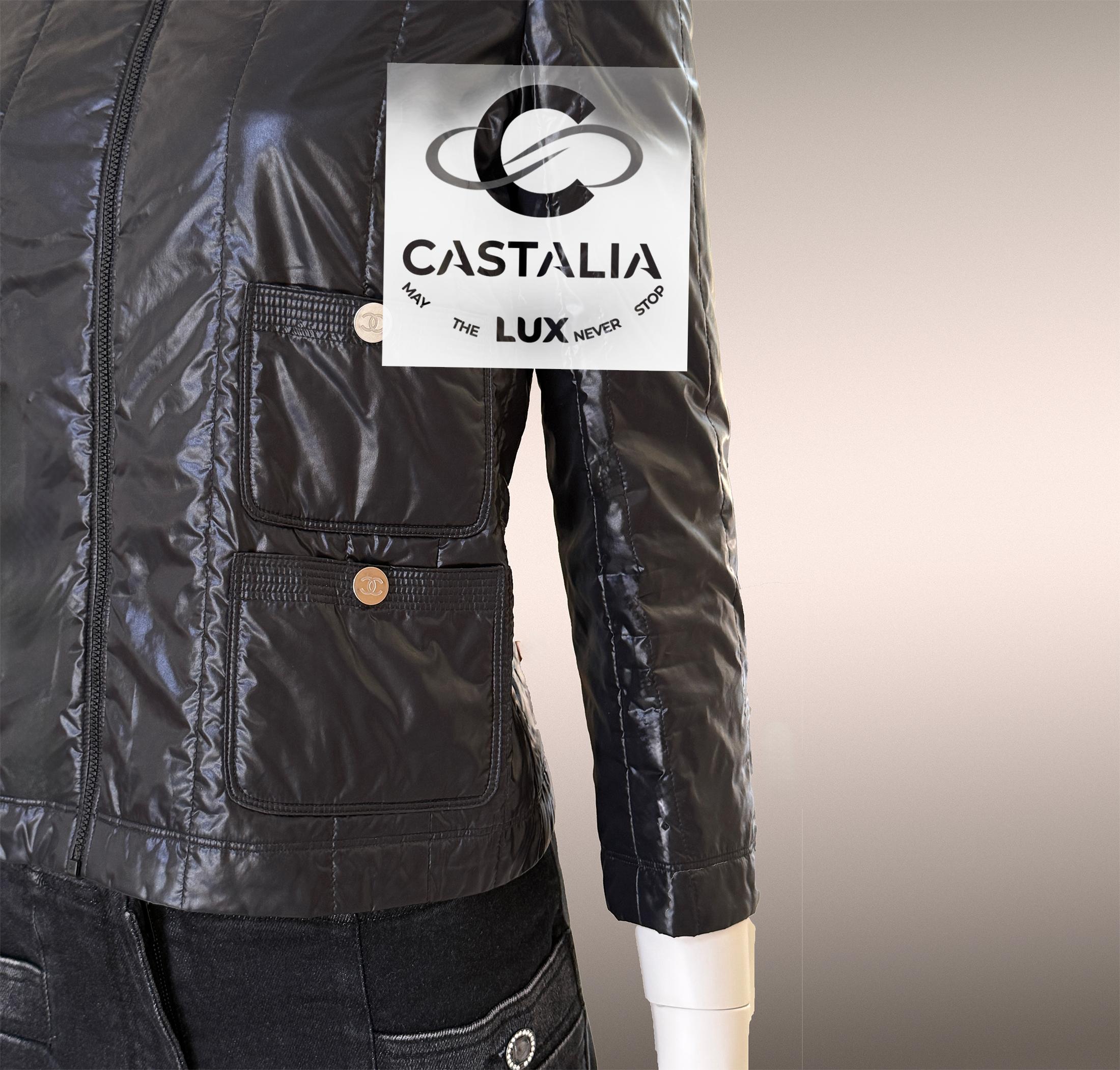 Chanel Iconic Black Lightweight Puffer Jacket 34 FR 6