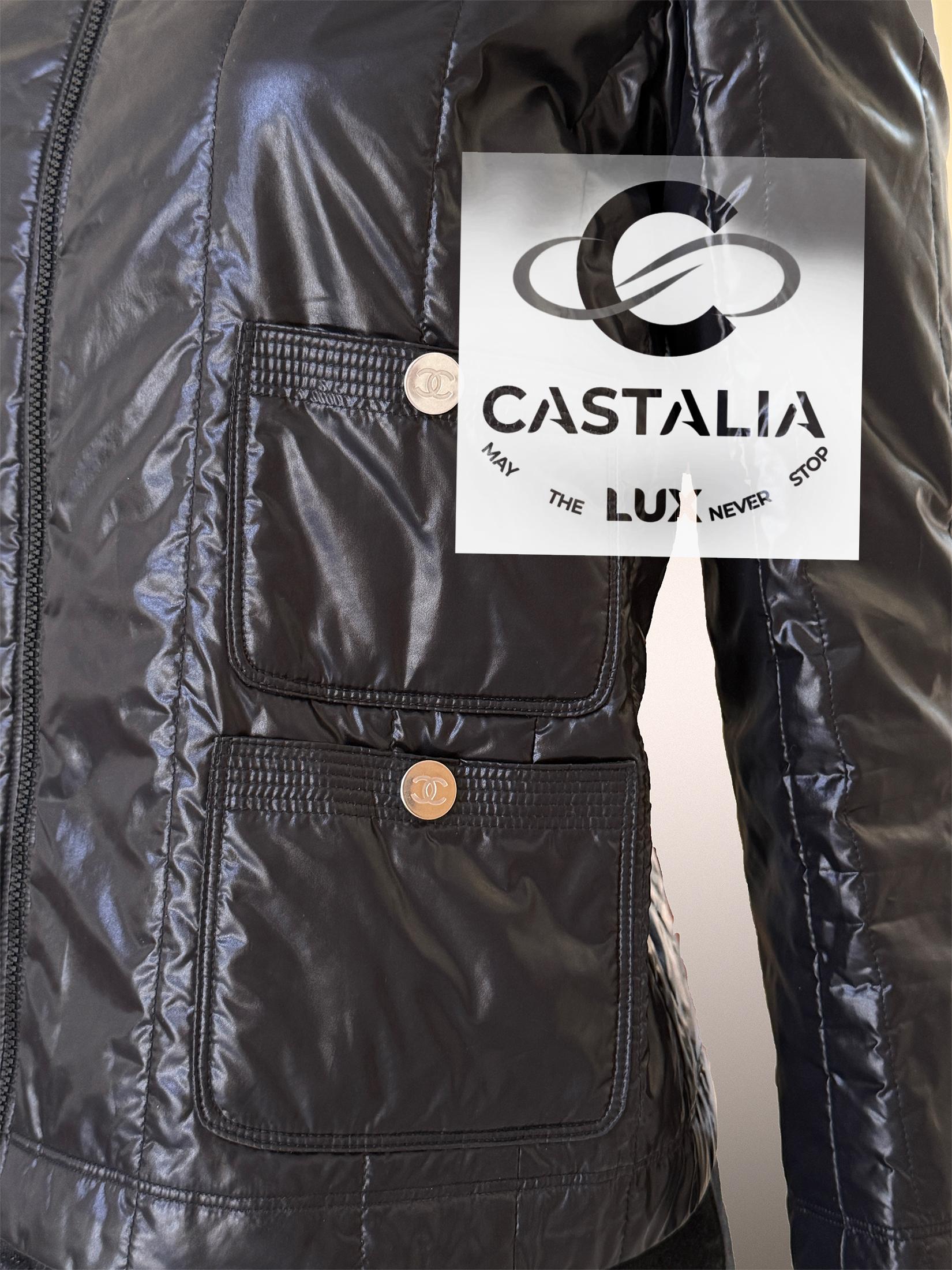 Chanel Iconic Black Lightweight Puffer Jacket 34 FR 7