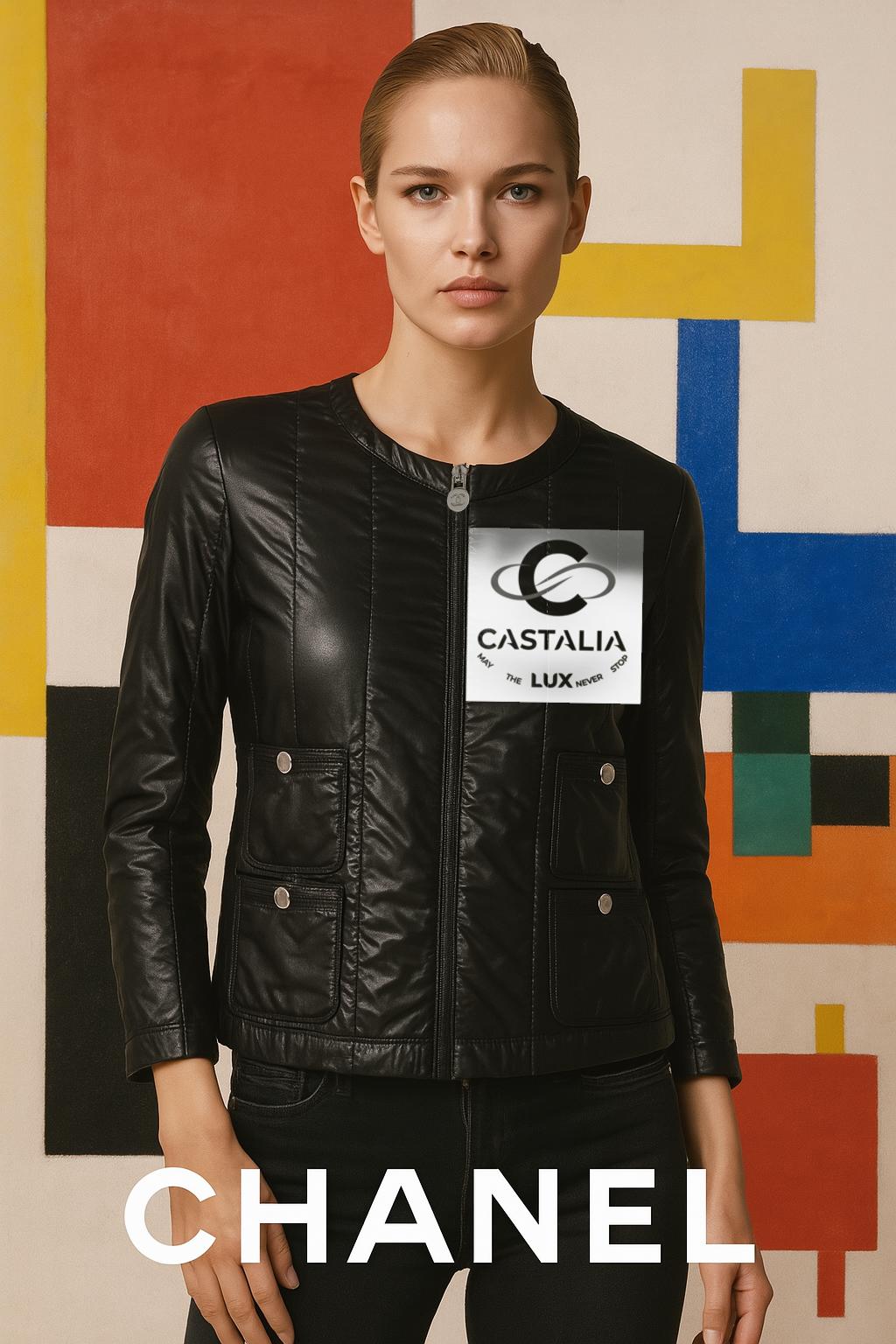 Chanel Iconic Black Lightweight Puffer Jacket 34 FR In New Condition In Dubai, AE