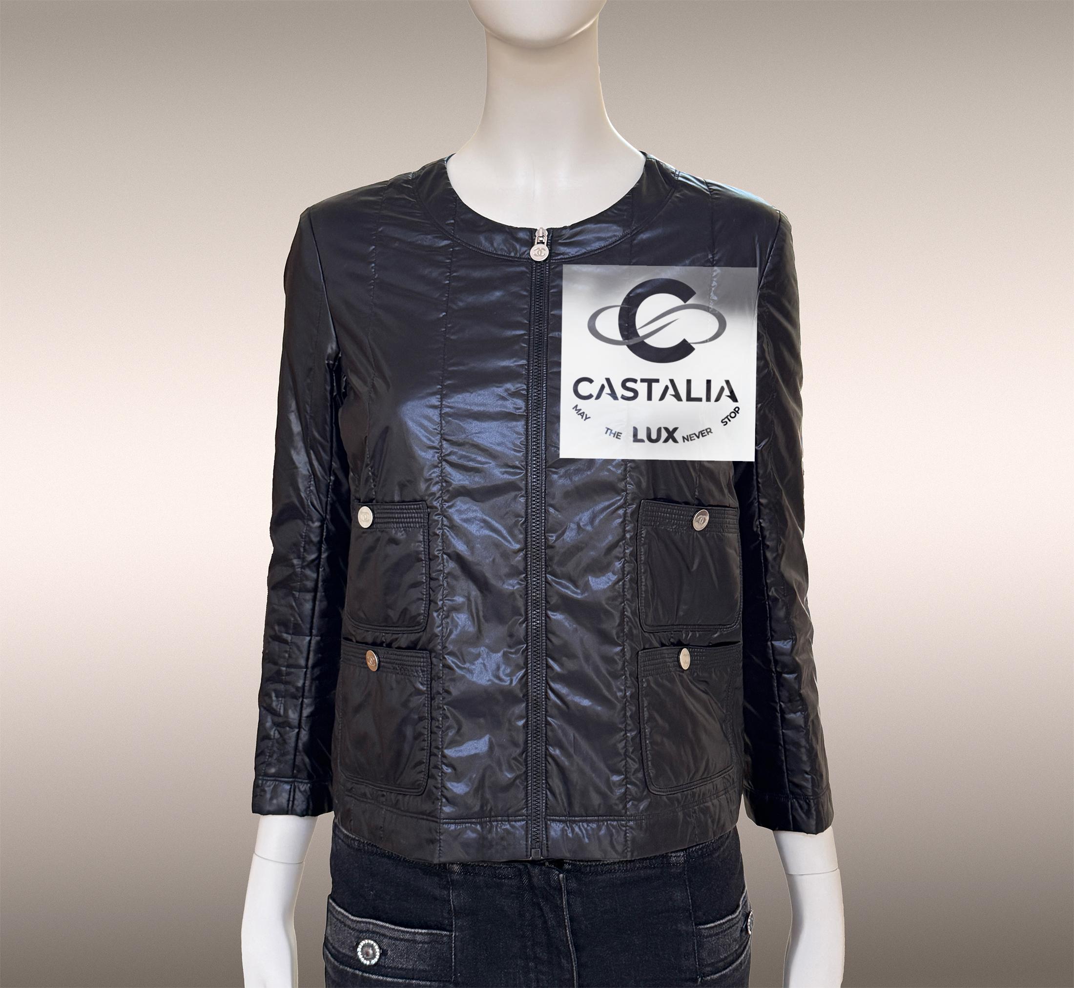 Chanel Iconic Black Lightweight Puffer Jacket 34 FR 1