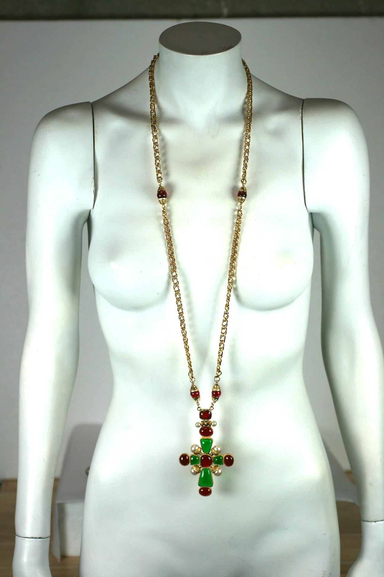Chanel Iconic Byzantine Pendant Cross Necklace 1