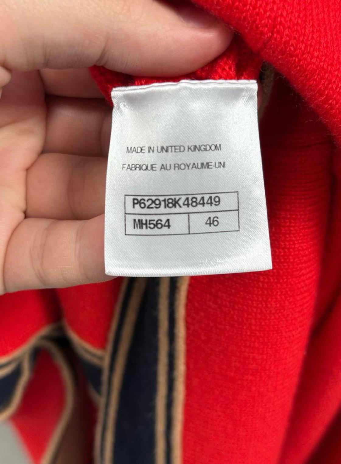 Chanel Iconic CC Buttons Red Maxi Cashmere Cardigan 46 FR 11