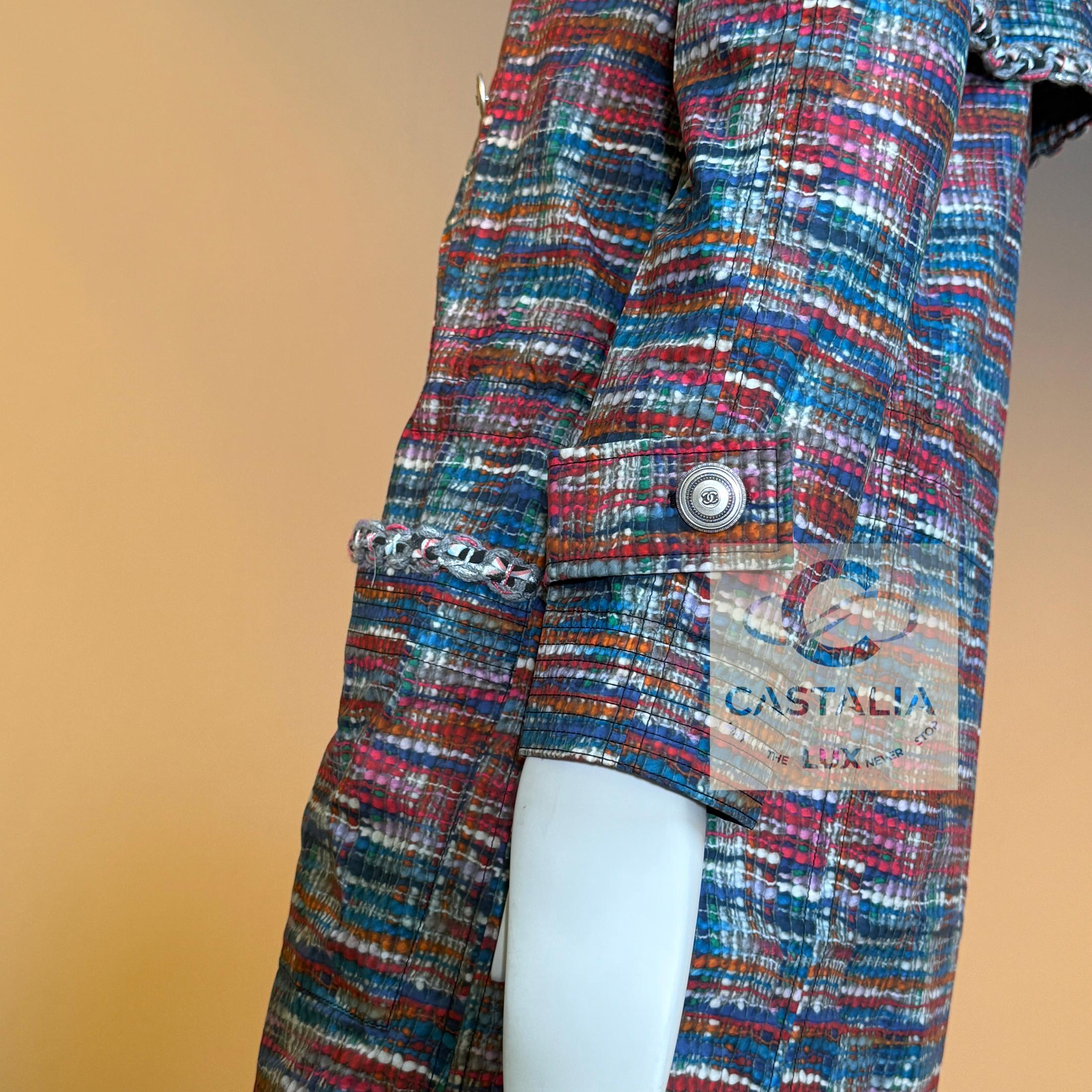Chanel Iconic CC Buttons Vibrant Trench Coat 34 FR For Sale 6