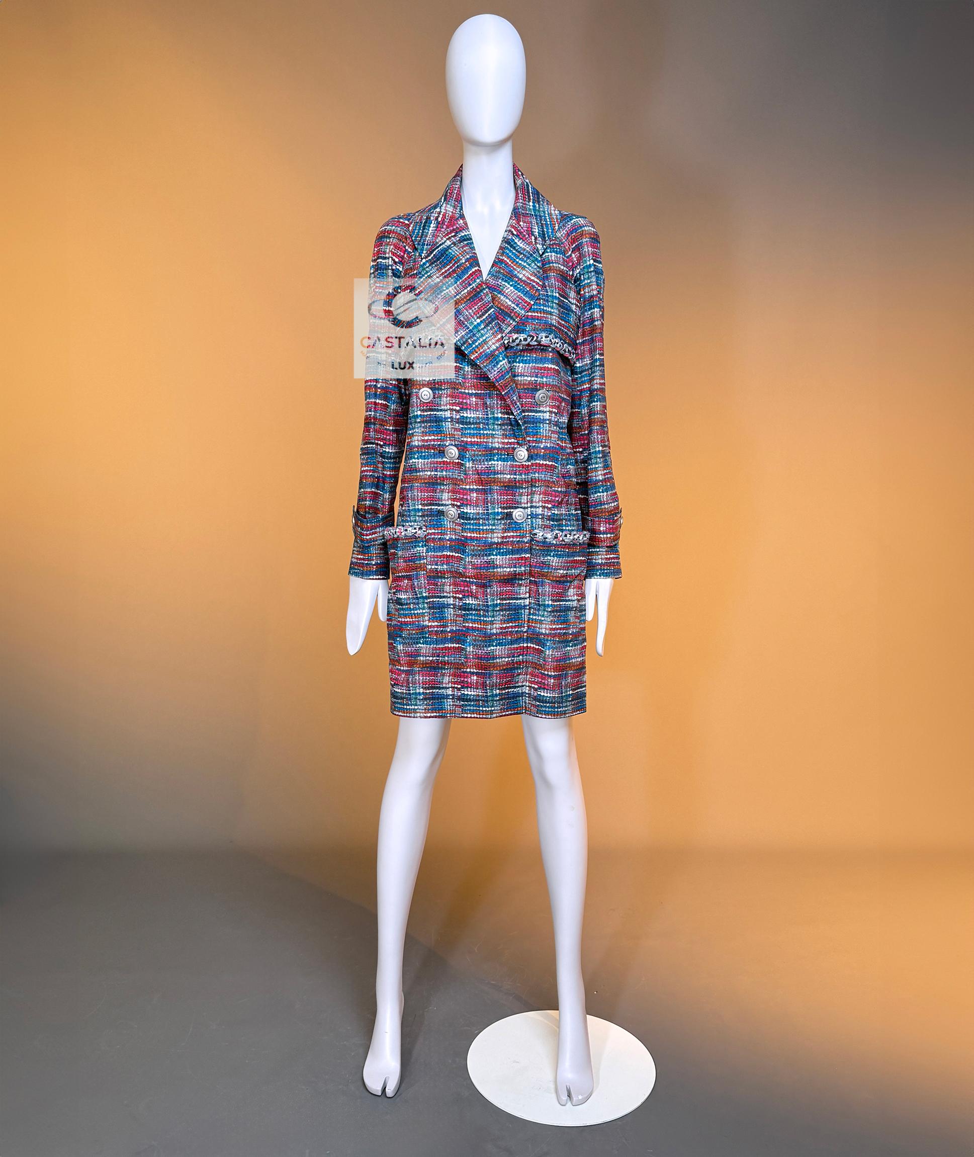 Chanel Iconic CC Buttons Vibrant Trench Coat 34 FR For Sale 7
