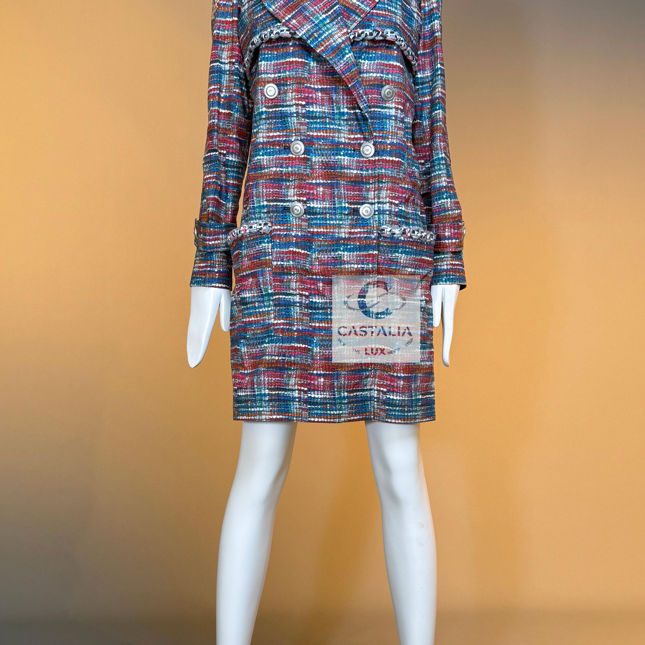 Chanel Iconic CC Buttons Vibrant Trench Coat 34 FR For Sale 9