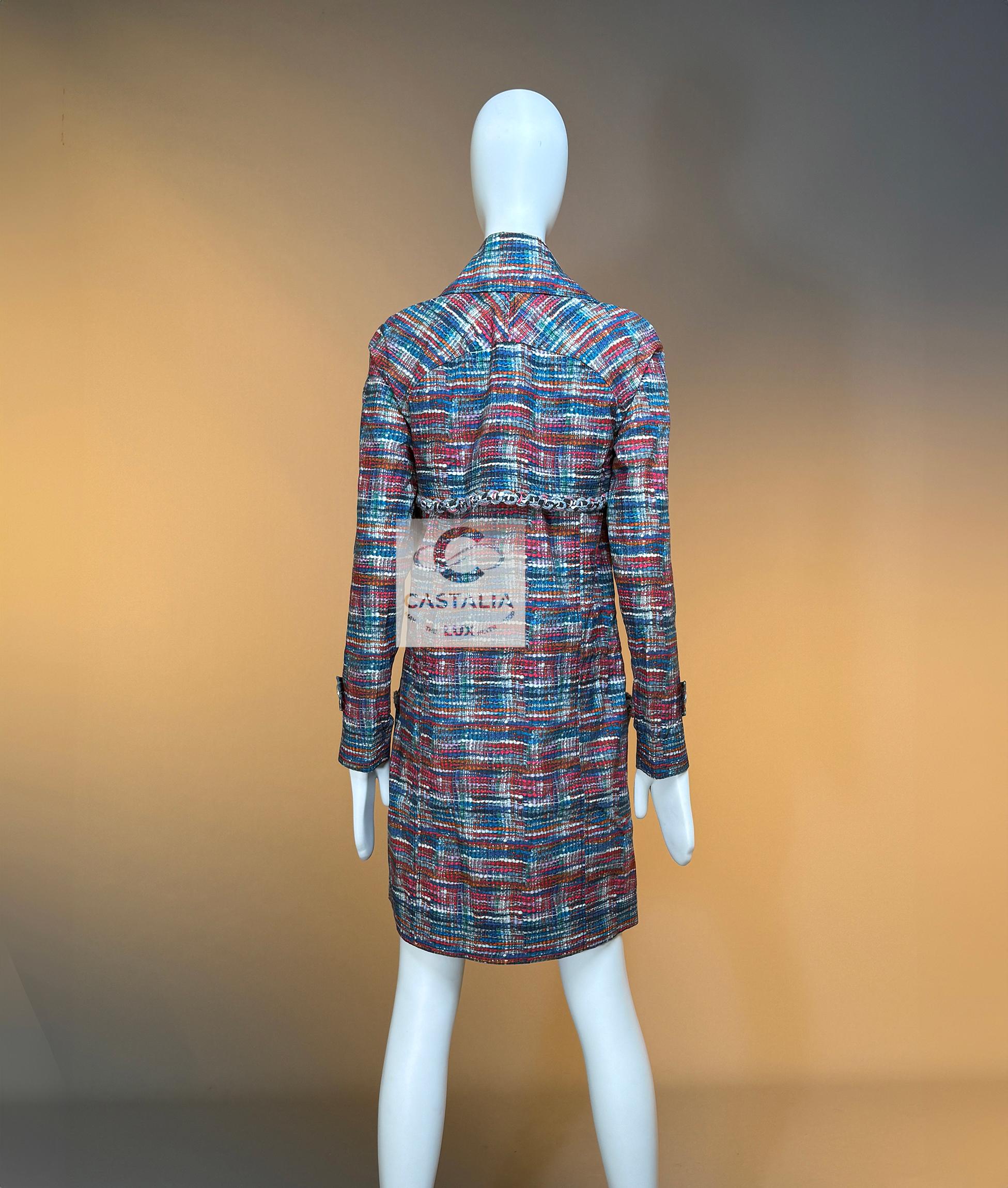 Chanel Iconic CC Buttons Vibrant Trench Coat 34 FR For Sale 10