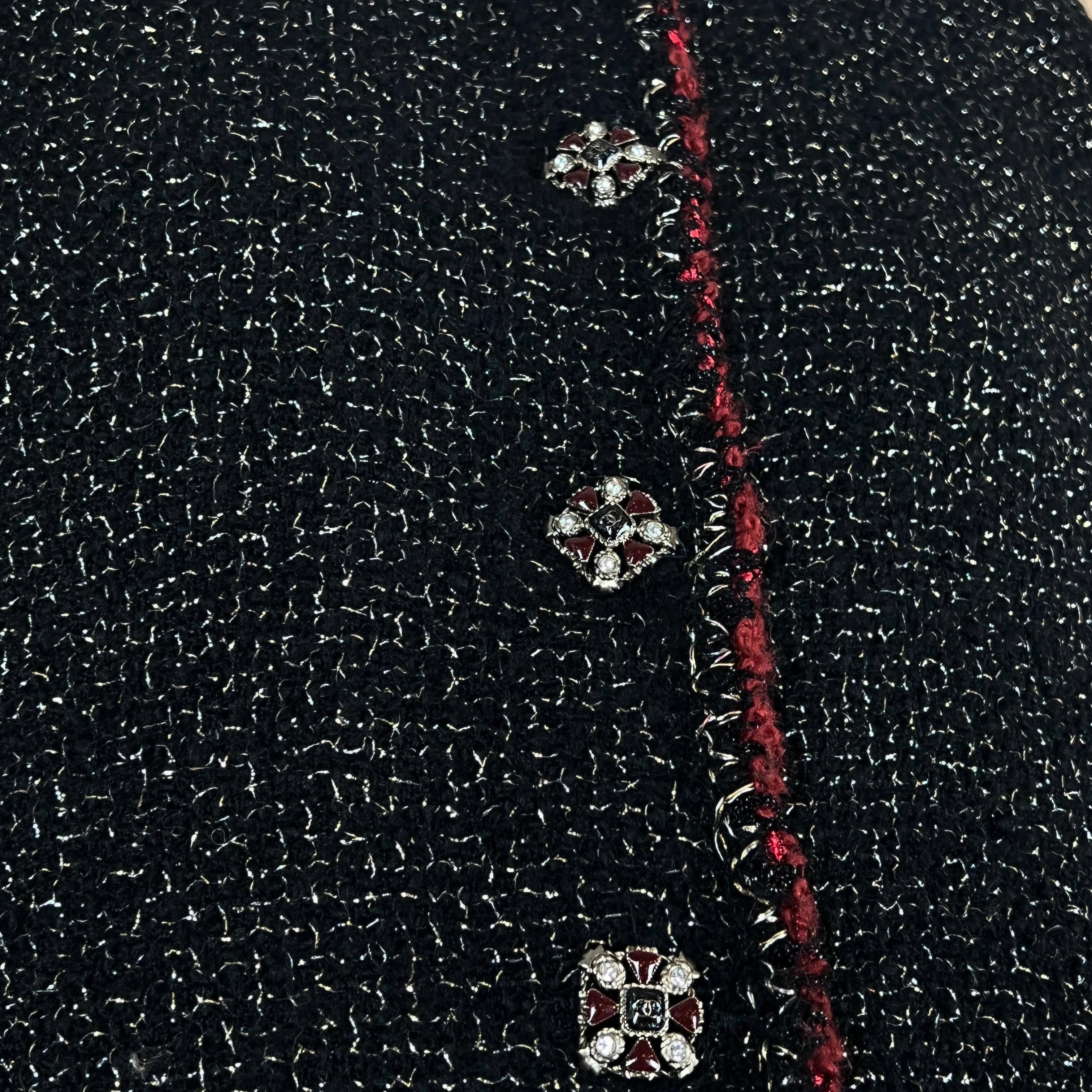 Chanel Iconic CC Jewel Buttons Black Tweed Jacket  7