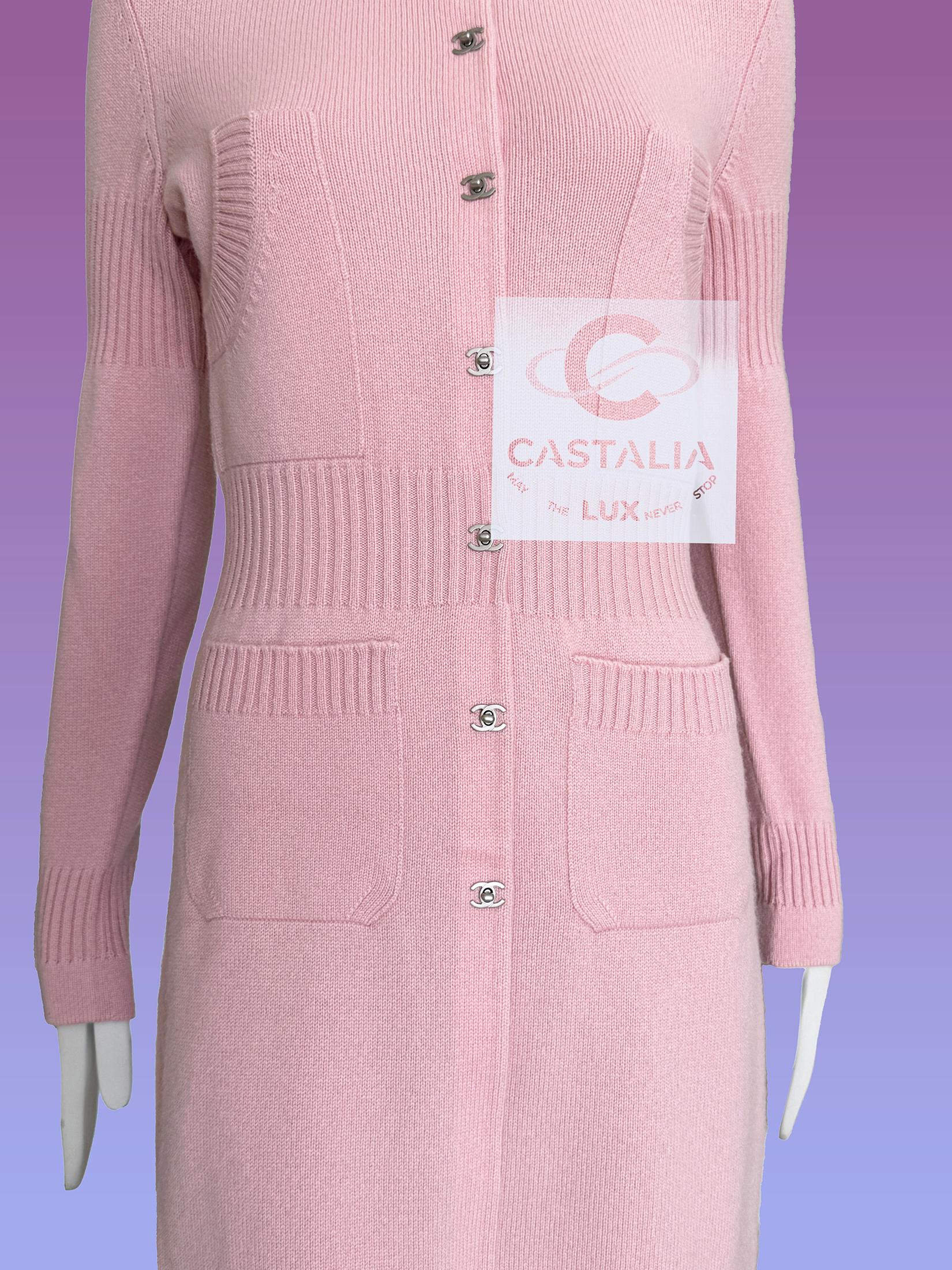 Chanel Iconic CC Turlock Cardigan in Pastel Pink 36 FR 5