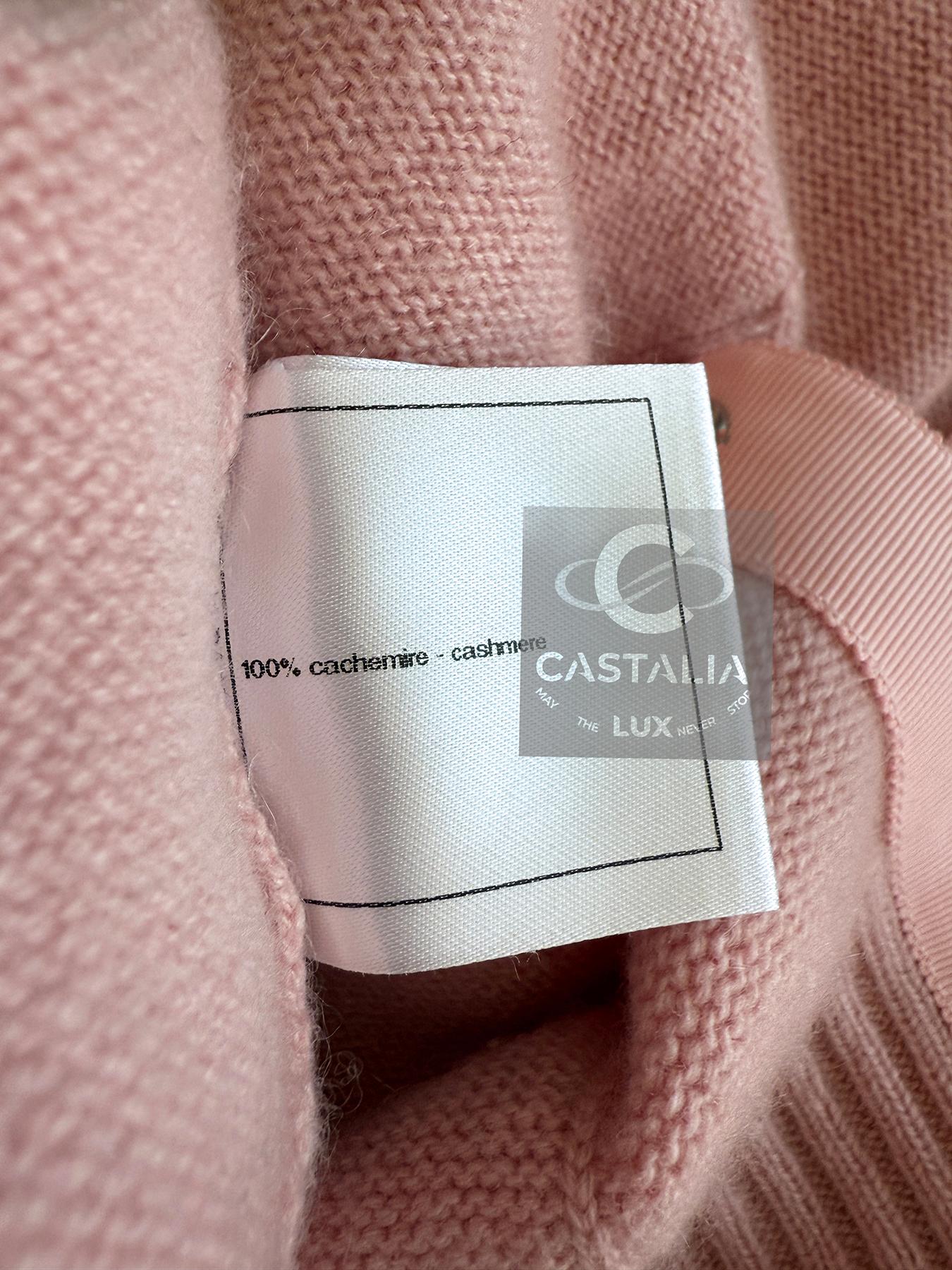 Chanel Iconic CC Turlock Cardigan in Pastel Pink 36 FR For Sale 8
