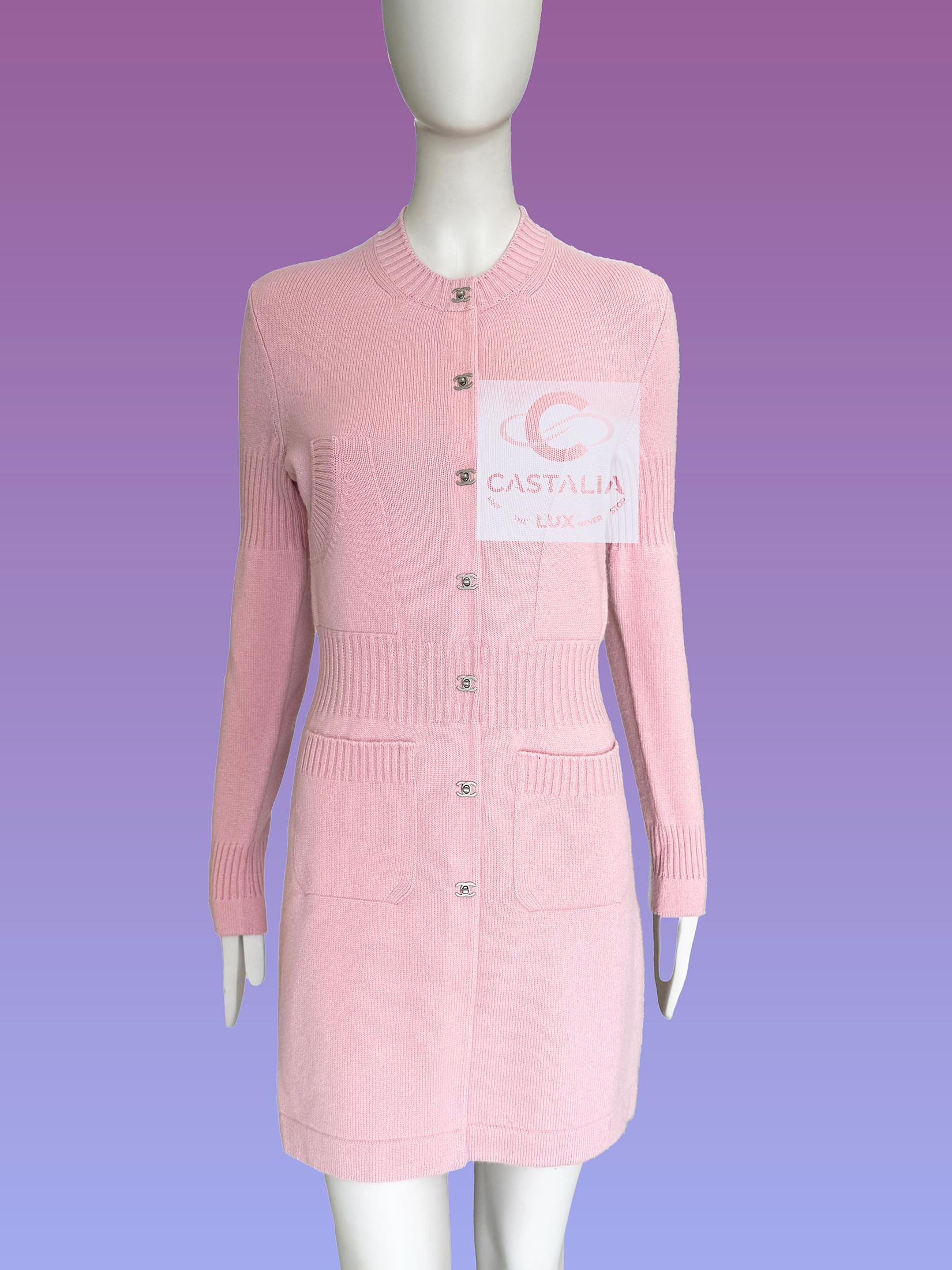 Chanel Iconic CC Turlock Cardigan in Pastel Pink 36 FR 1