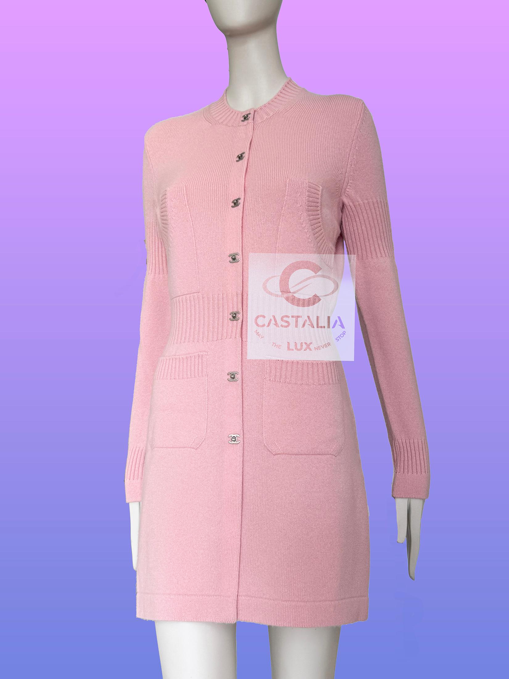 Chanel Iconic CC Turlock Cardigan in Pastel Pink 36 FR 2