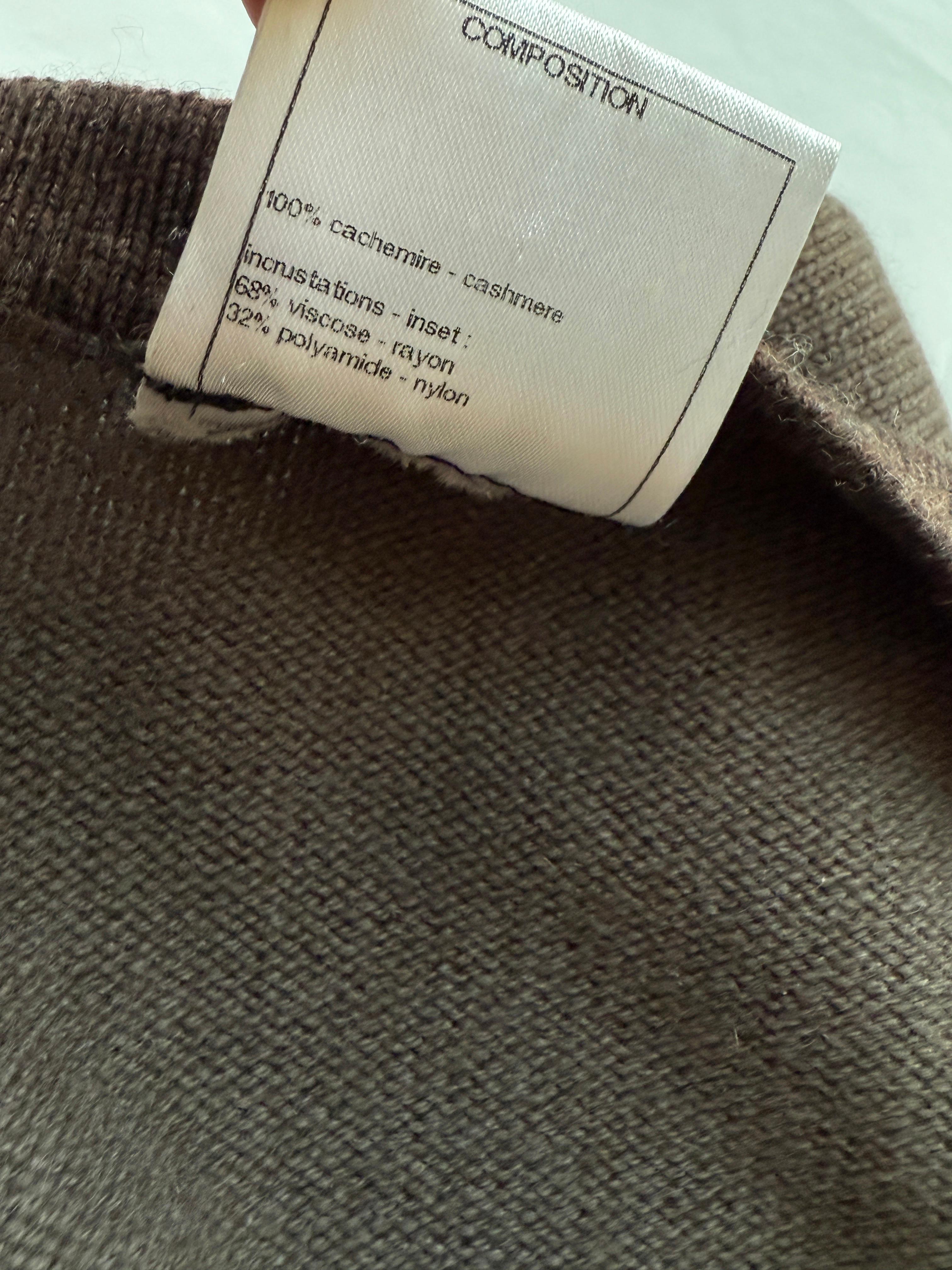 Chanel Iconic CC Turnlock Beige Cashmere Cardigan 34 FR 12