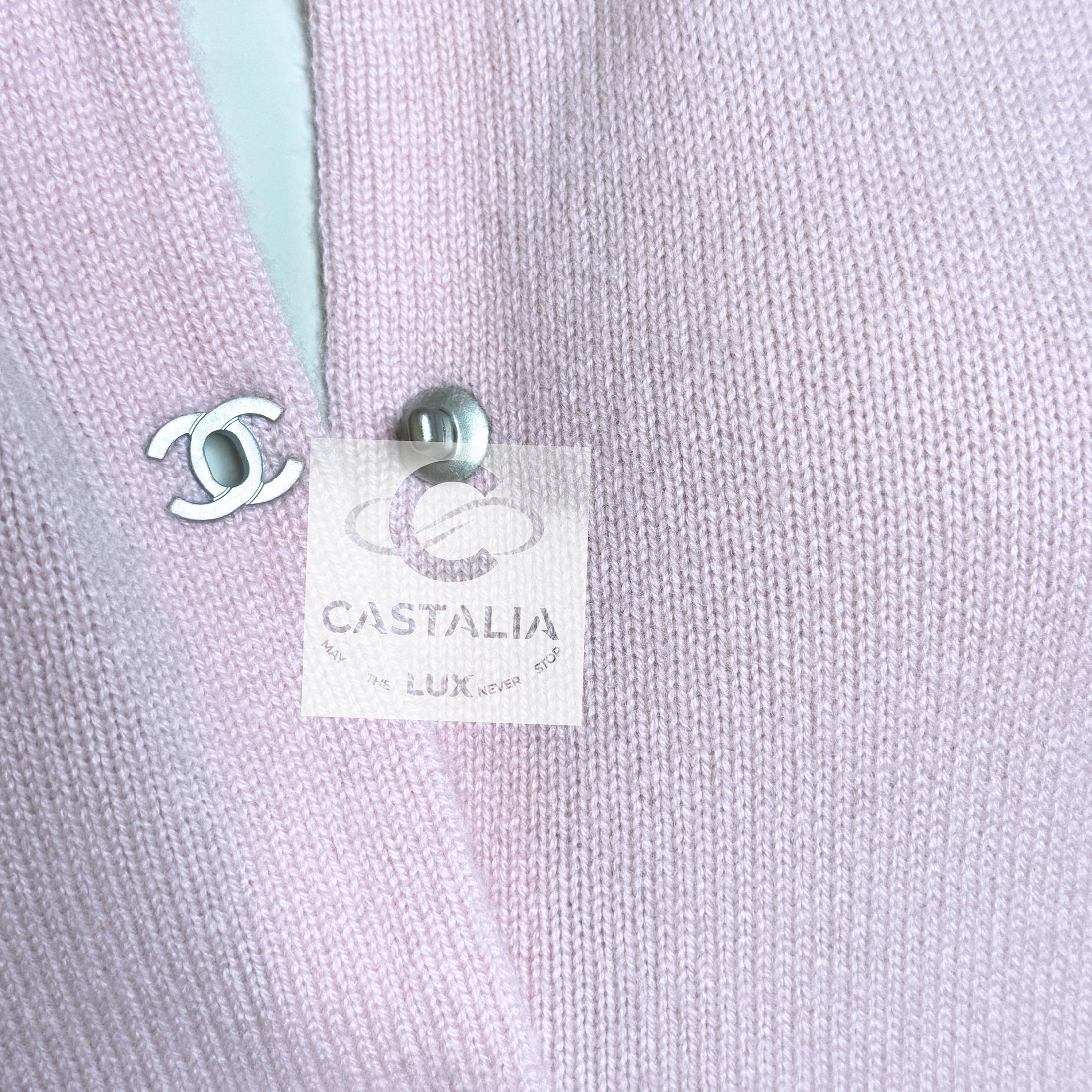 Chaqueta Chanel Iconic CC Turnlock en rosa rubor 40 FR 1