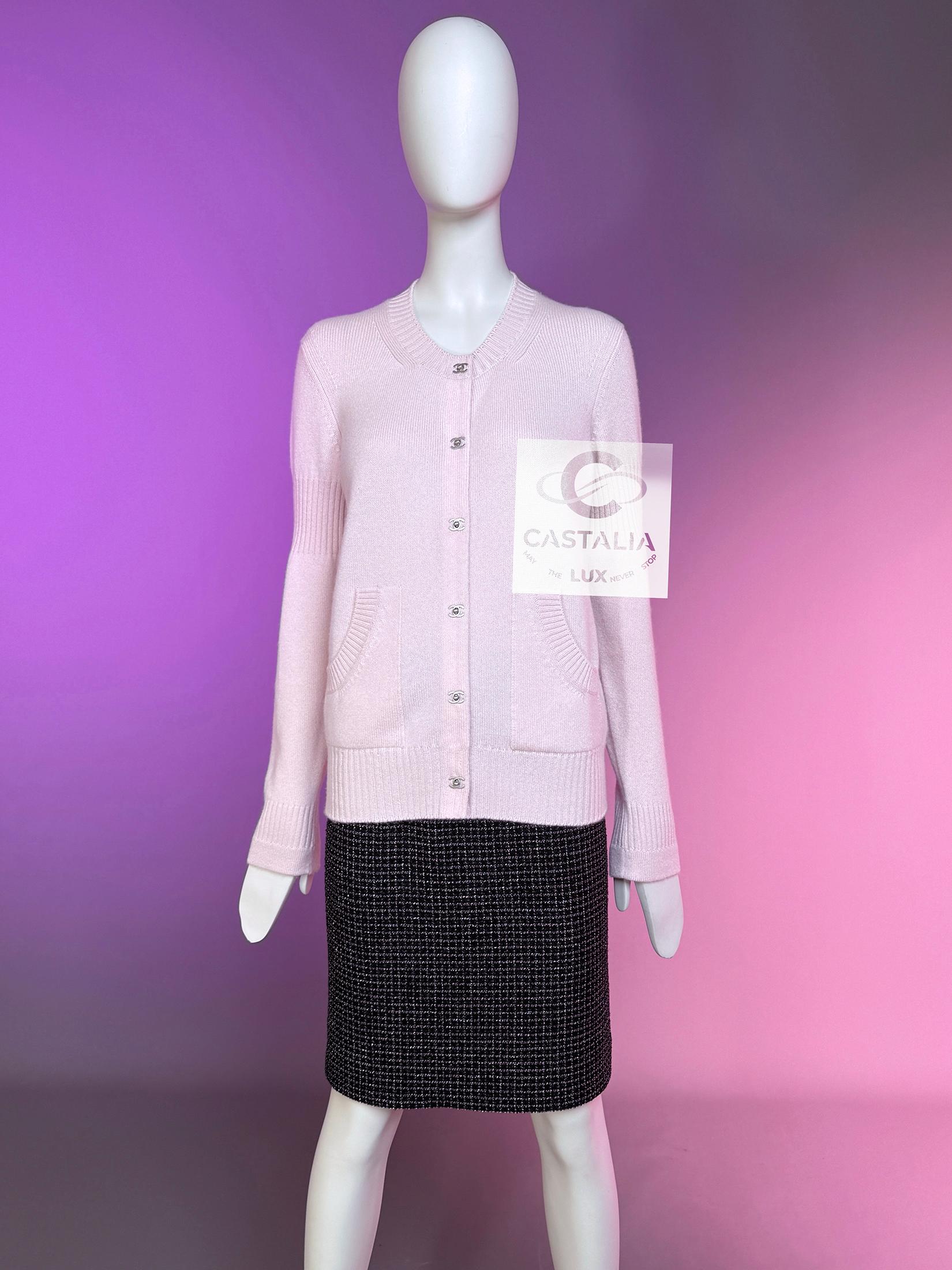 Chaqueta Chanel Iconic CC Turnlock en rosa rubor 40 FR 2