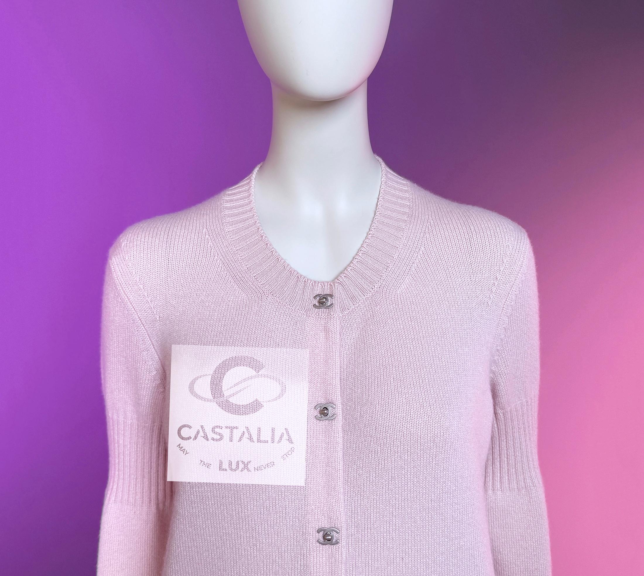 Chaqueta Chanel Iconic CC Turnlock en rosa rubor 40 FR 3