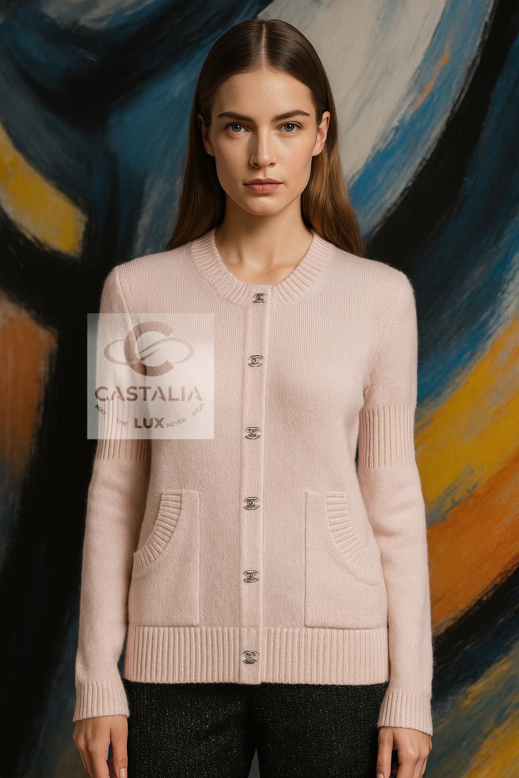Chaqueta Chanel Iconic CC Turnlock en rosa rubor 40 FR 4