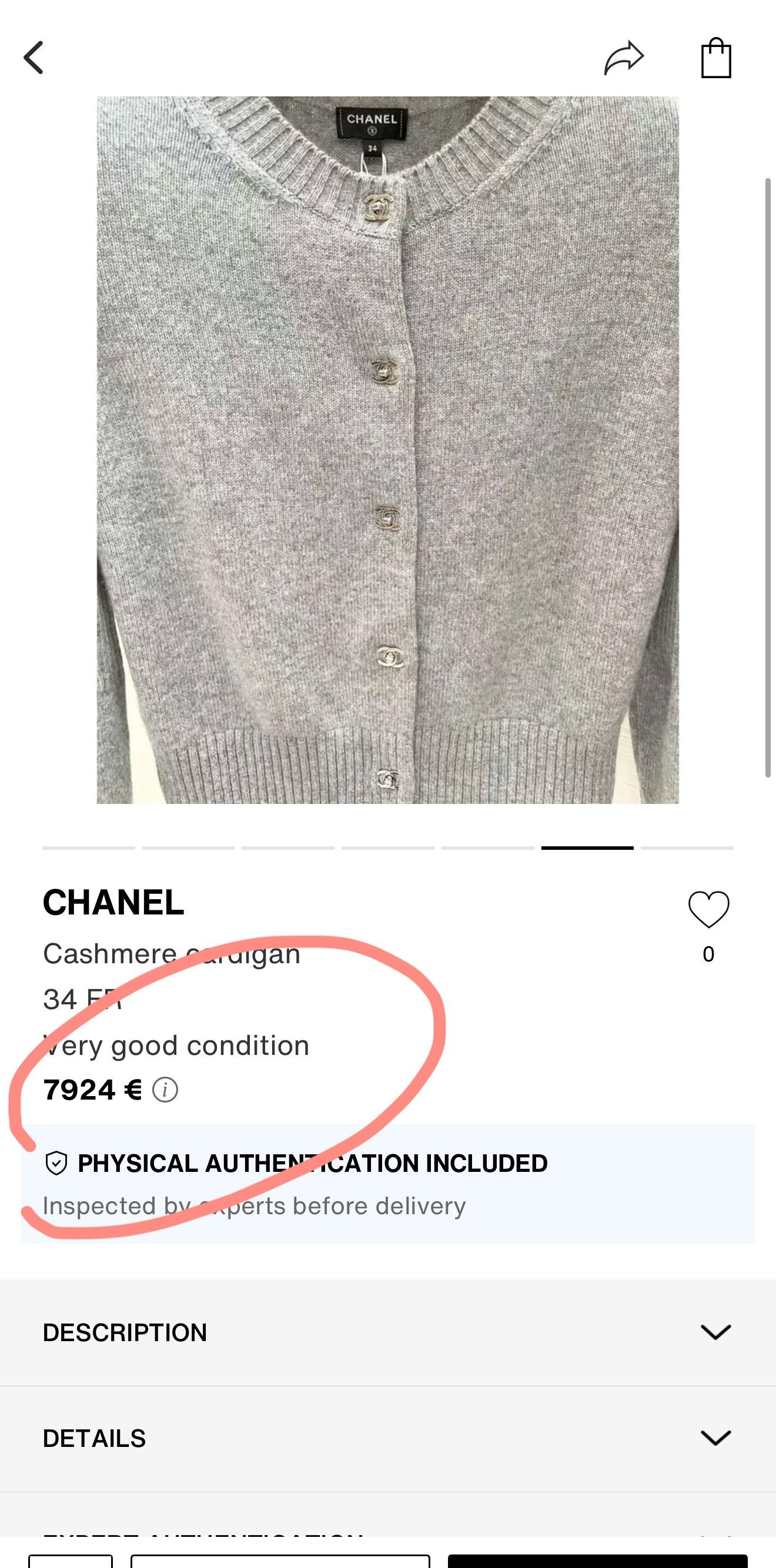 Chanel Iconic CC Turnlock-Strickjacke in Rosé380 FR (Beige) im Angebot