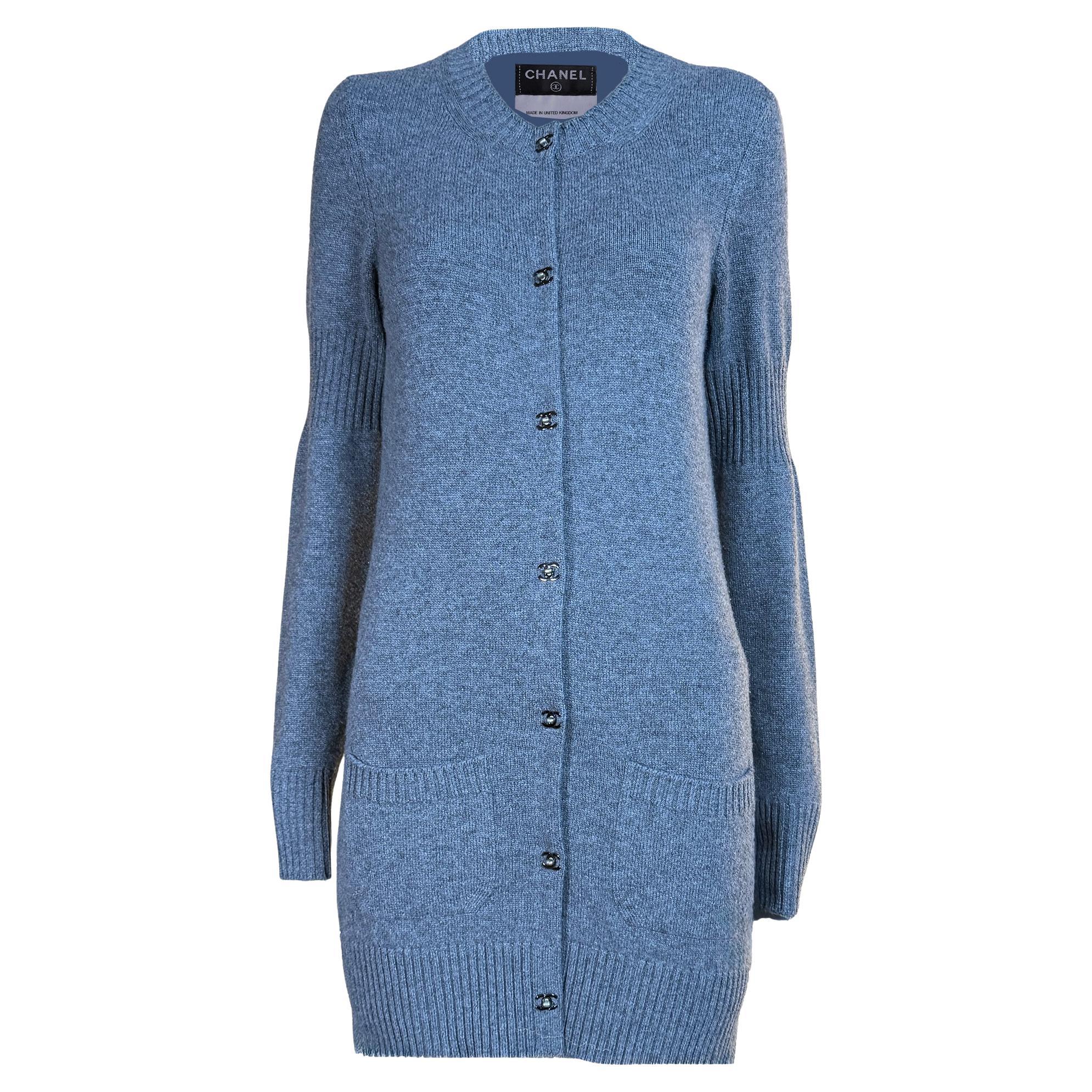 CHANEL Iconic CC Turnlock Grey Cardigan 36 FR