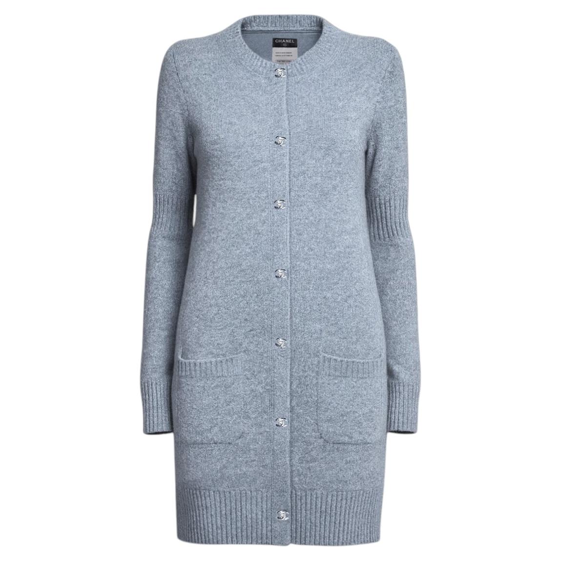 CHANEL Iconic CC Turnlock Grey Cardigan 36 FR