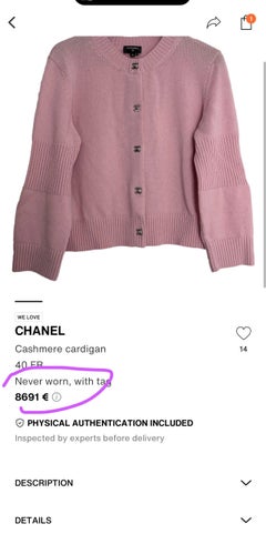 Chanel Iconic CC Turnlocks Pink Cashmere Cardigan