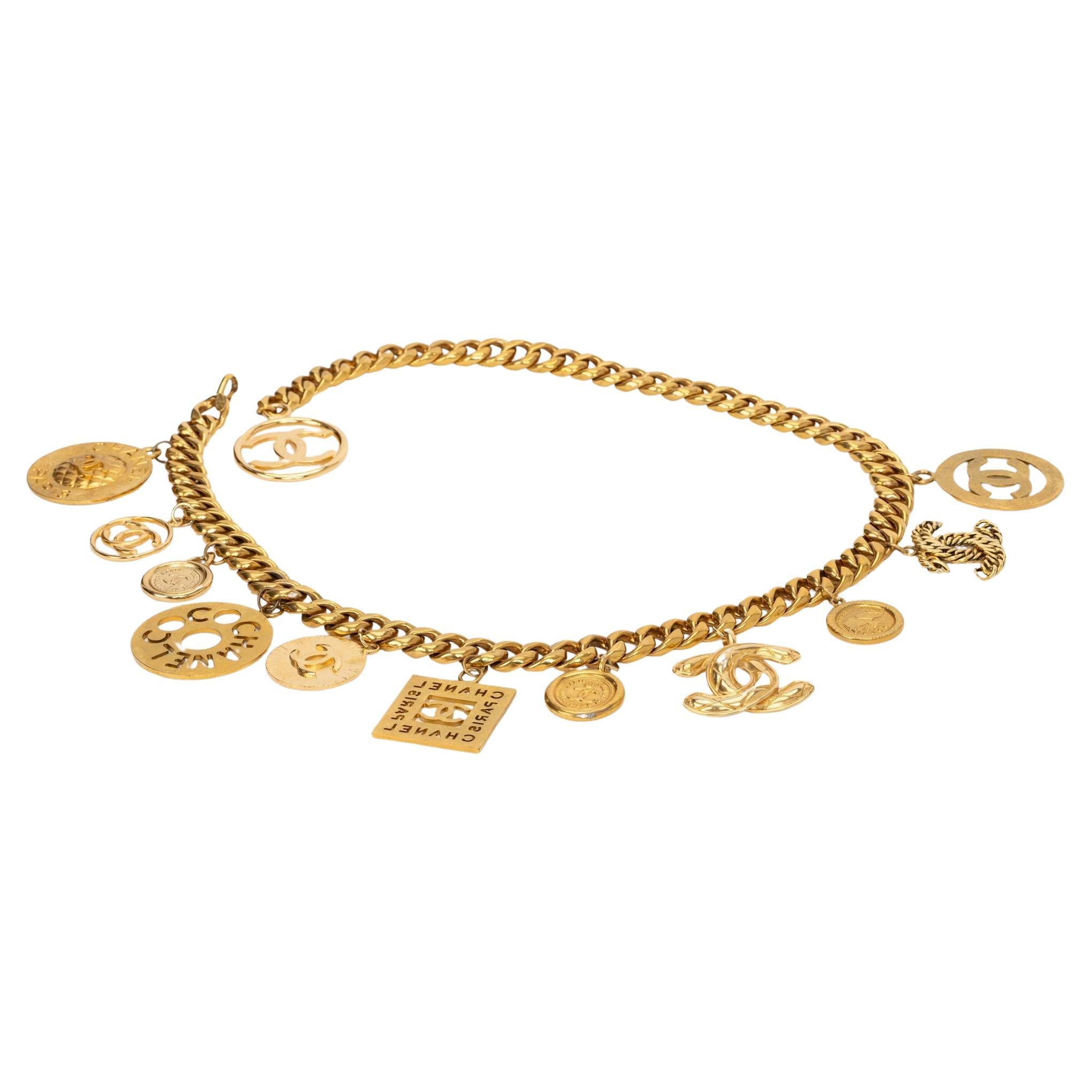 Chanel Iconic Collectible 12 Charm Belt For Sale