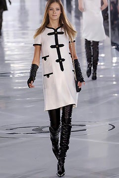 CHANEL Iconic Contrast-Trim Tweed Dress 38 FR