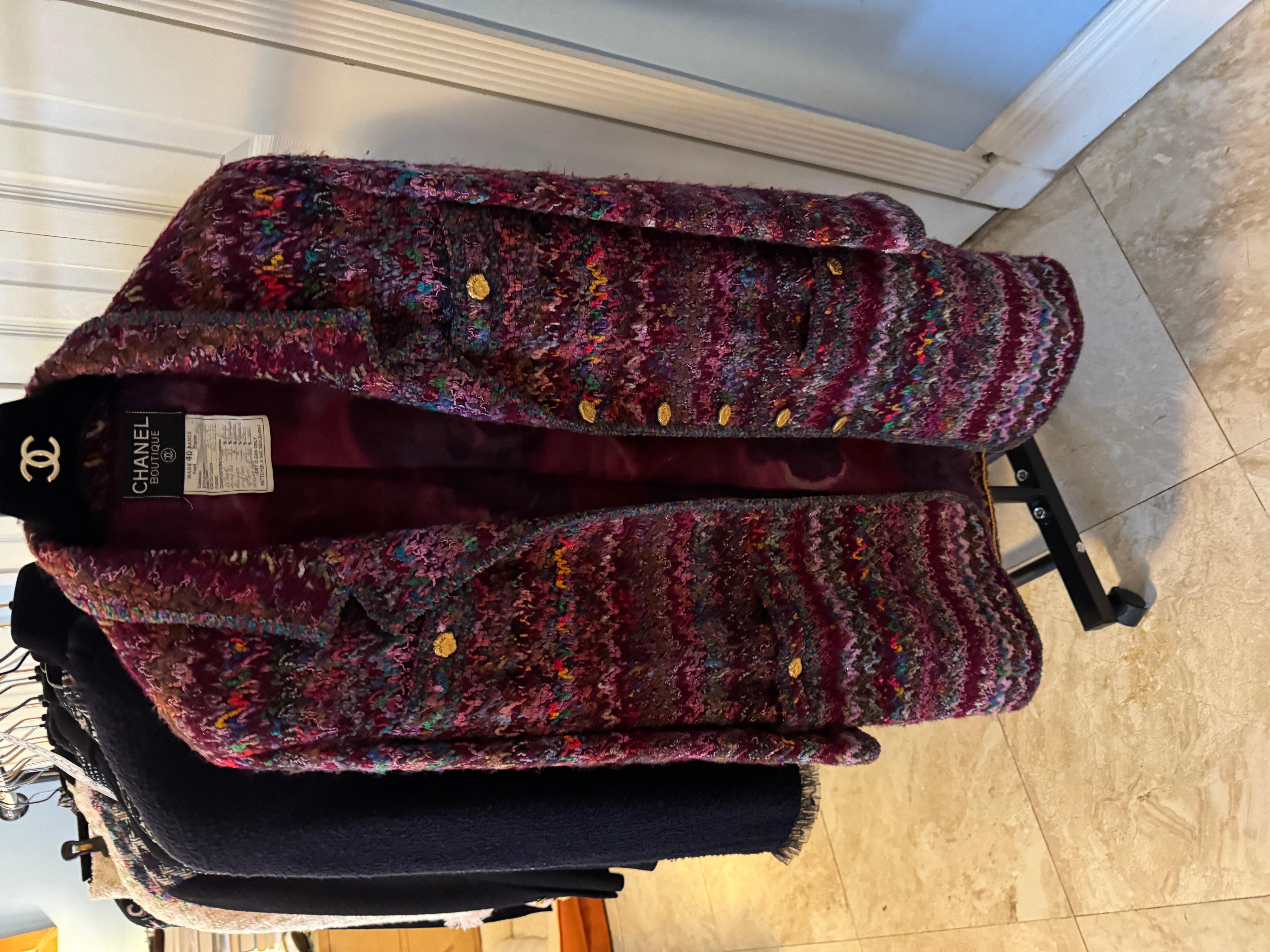 Chanel Iconic Fantasy Tweed Runway Coat 1993 Herbst im Angebot 2