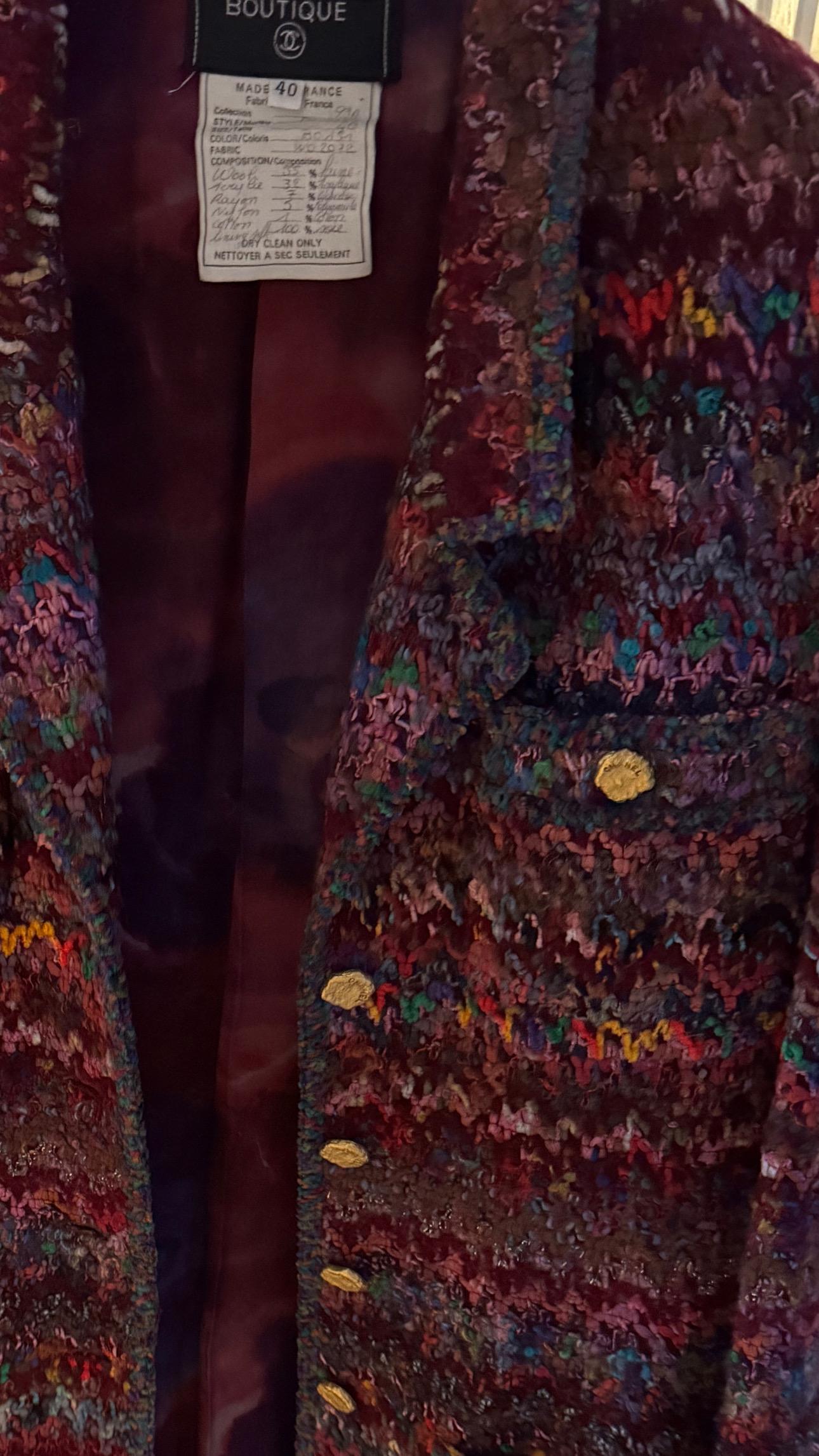 Chanel Iconic Fantasy Tweed Runway Coat 1993 Herbst im Angebot 3