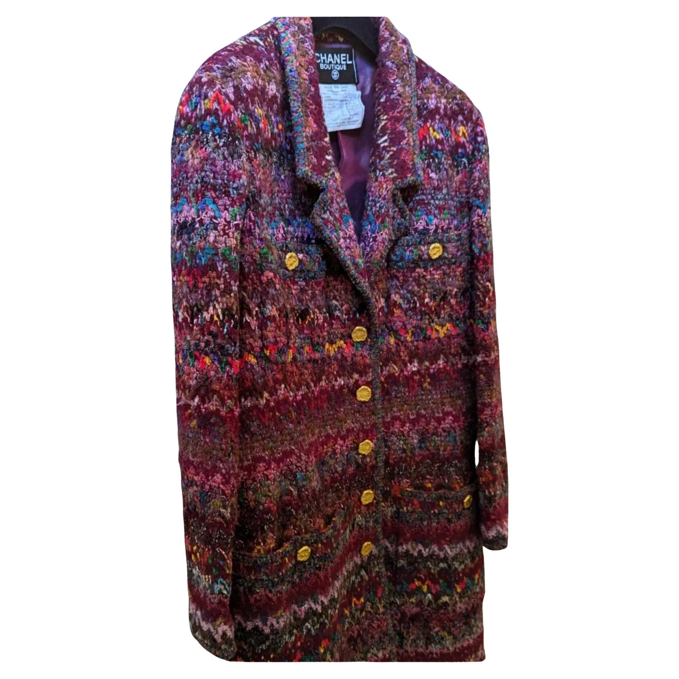 Chanel Iconic Fantasy Tweed Runway Coat 1993 Herbst