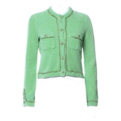 Chanel Iconic Fluffy Jacket with Chain Link Trim