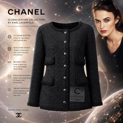 CHANEL Iconic Globalization Ad Campaign Veste en tweed noir 42 FR