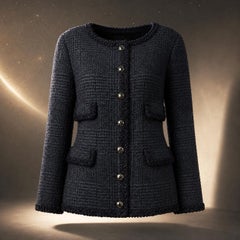 CHANEL Iconic Globalization Ad Campaign Veste en tweed noir 42 FR