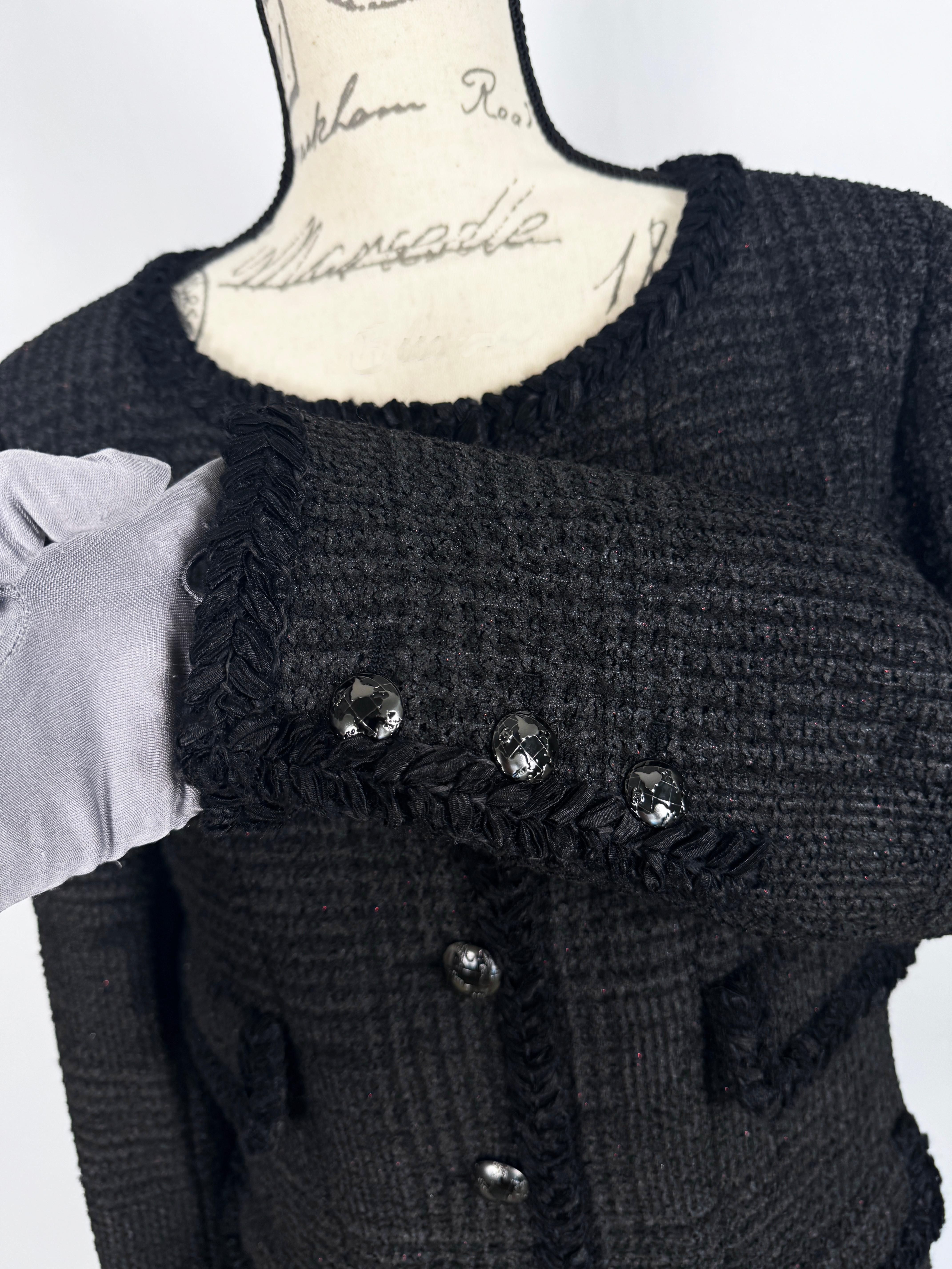 Chanel Iconic Globalization Black Pleated Jacket Dress 5