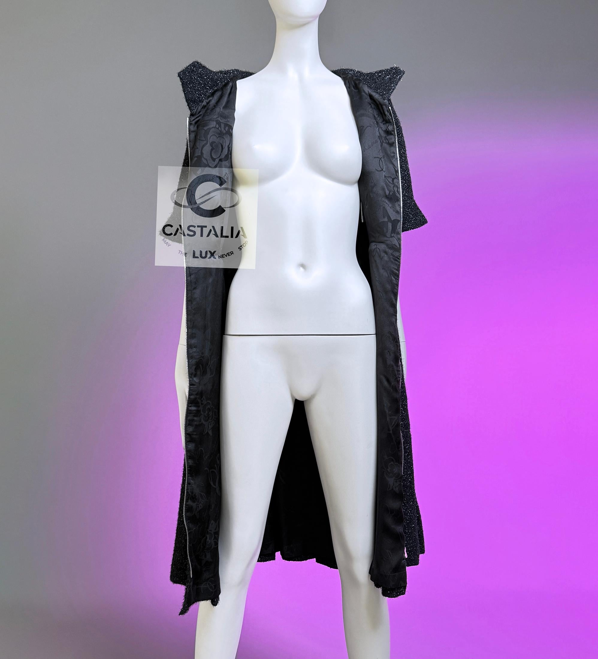 Chanel Iconic Globalization Giacca in tweed nero Abito 40 FR in vendita 9