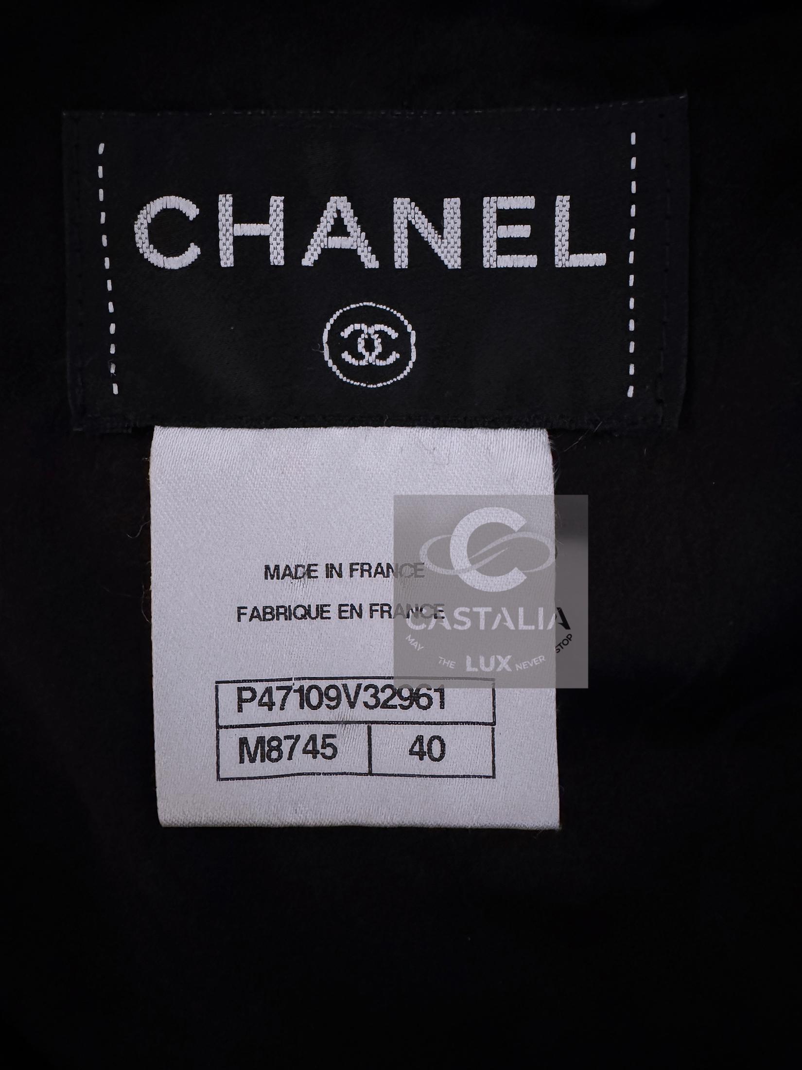 Chanel Iconic Globalization Giacca in tweed nero Abito 40 FR in vendita 12