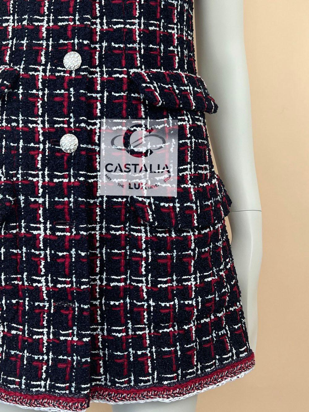 Chanel Icónico Vestido Chaqueta de Tweed Estilo Jennie Kim 34 FR en venta 8