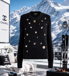 CHANEL Iconic Jewel Lucky Charms Pull en cachemire 38 FR