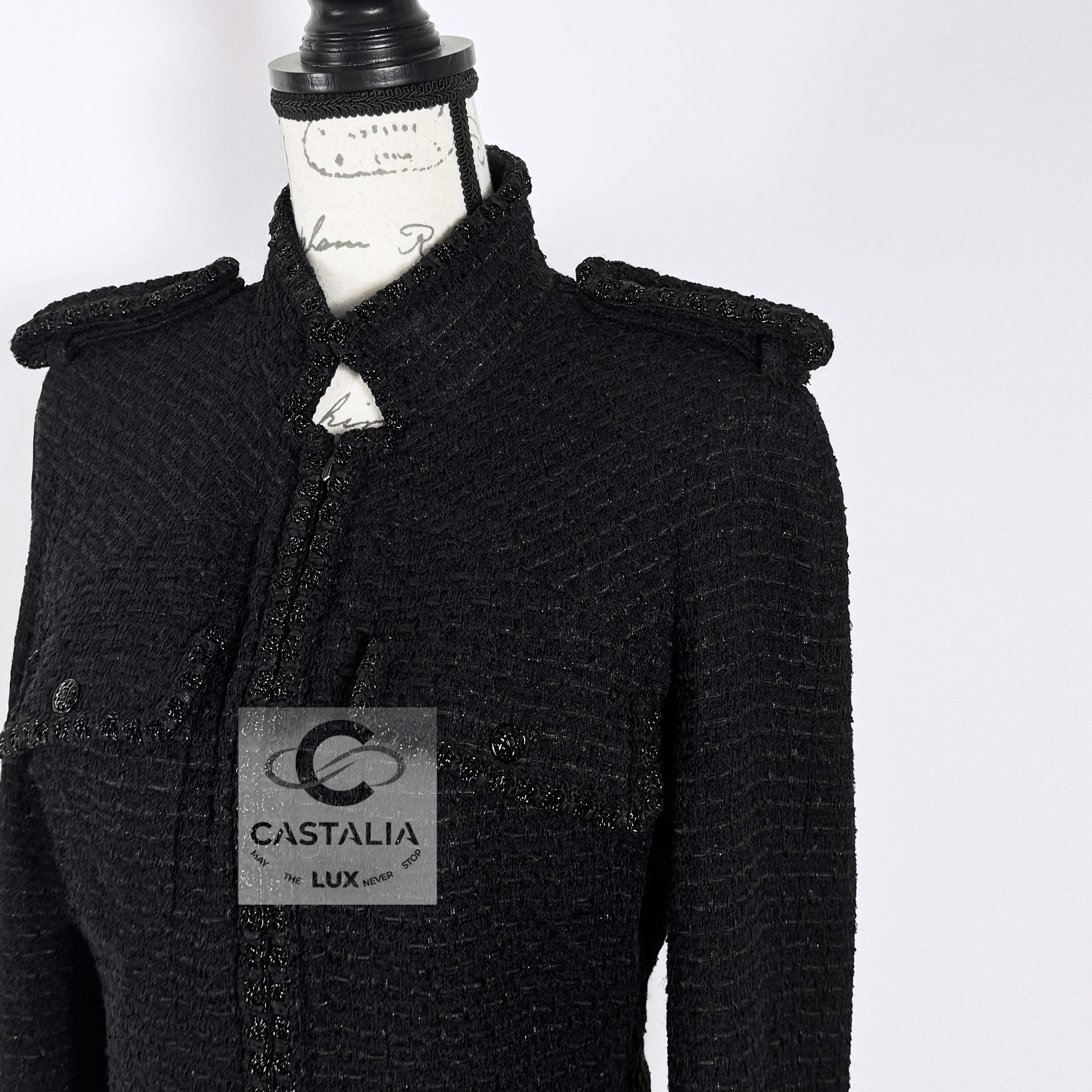 Chanel, l'iconica giacca in tweed nero stile Kate Moss 38 FR in vendita 4