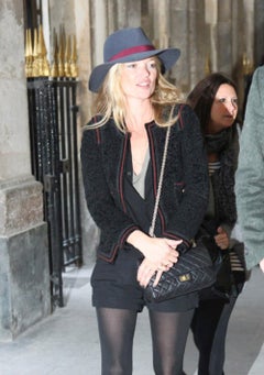 Chanel Ikonische schwarze Tweedjacke im Kate Moss-Stil 40 FR