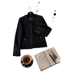 CHANEL Iconic Kate Moss Style Black Tweed Jacket 40 FR