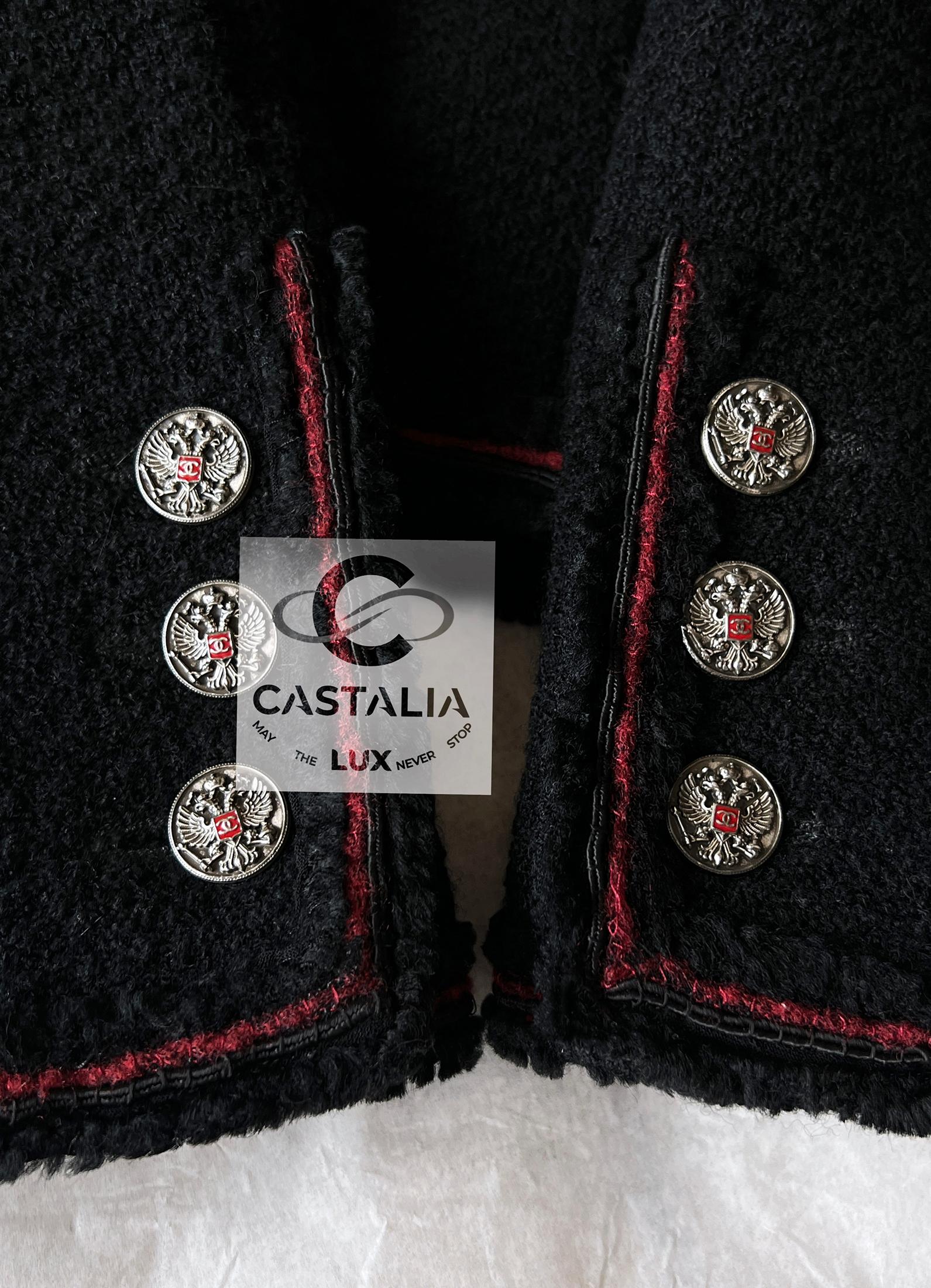 Chanel Icónica Chaqueta de Tweed Negra Estilo Kate Moss 42 FR 1