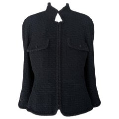 Chanel Iconic Kate Moss Style Black Tweed Jacket 44 FR