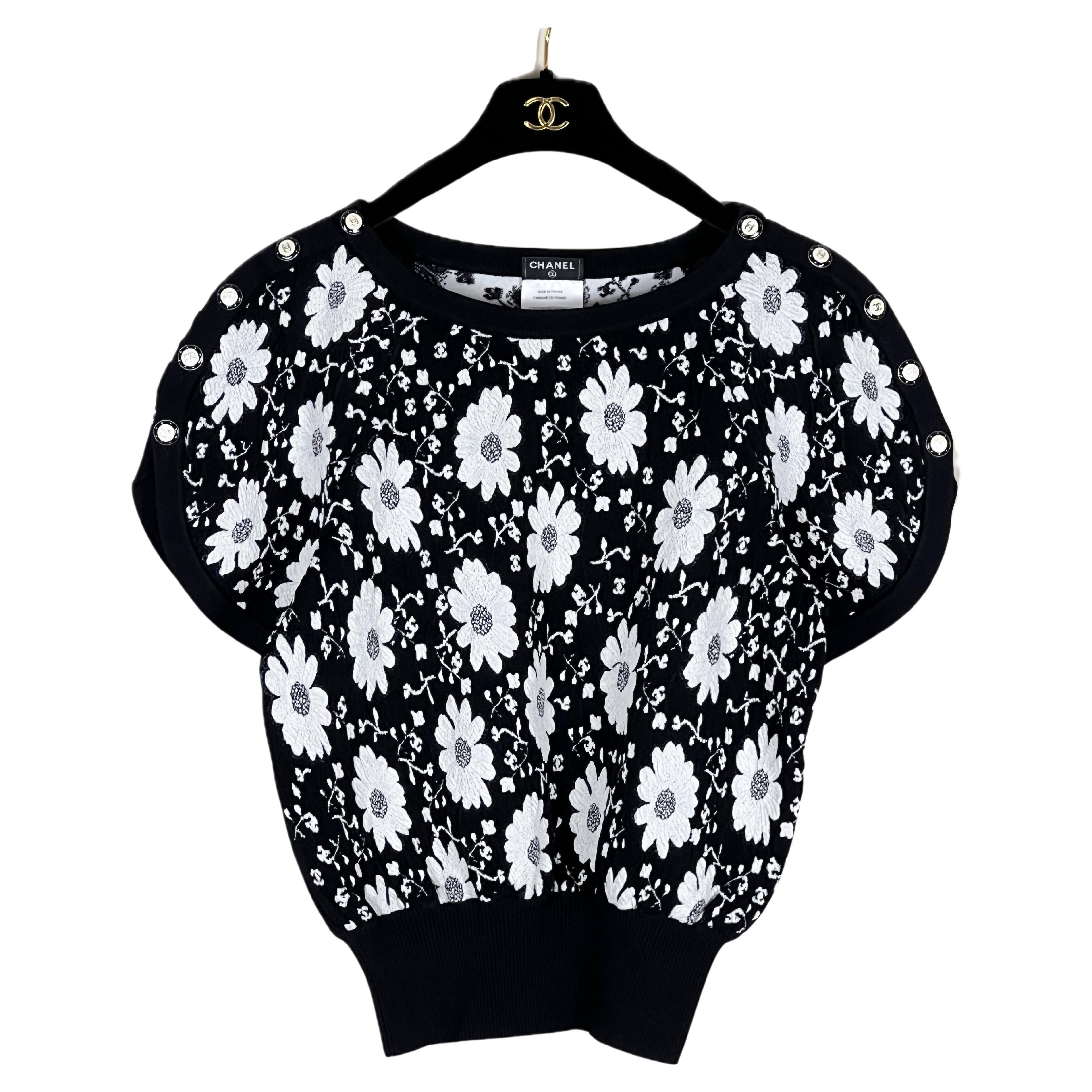 Chanel Iconic Katy Perry Style CC Logos Camellias Top For Sale