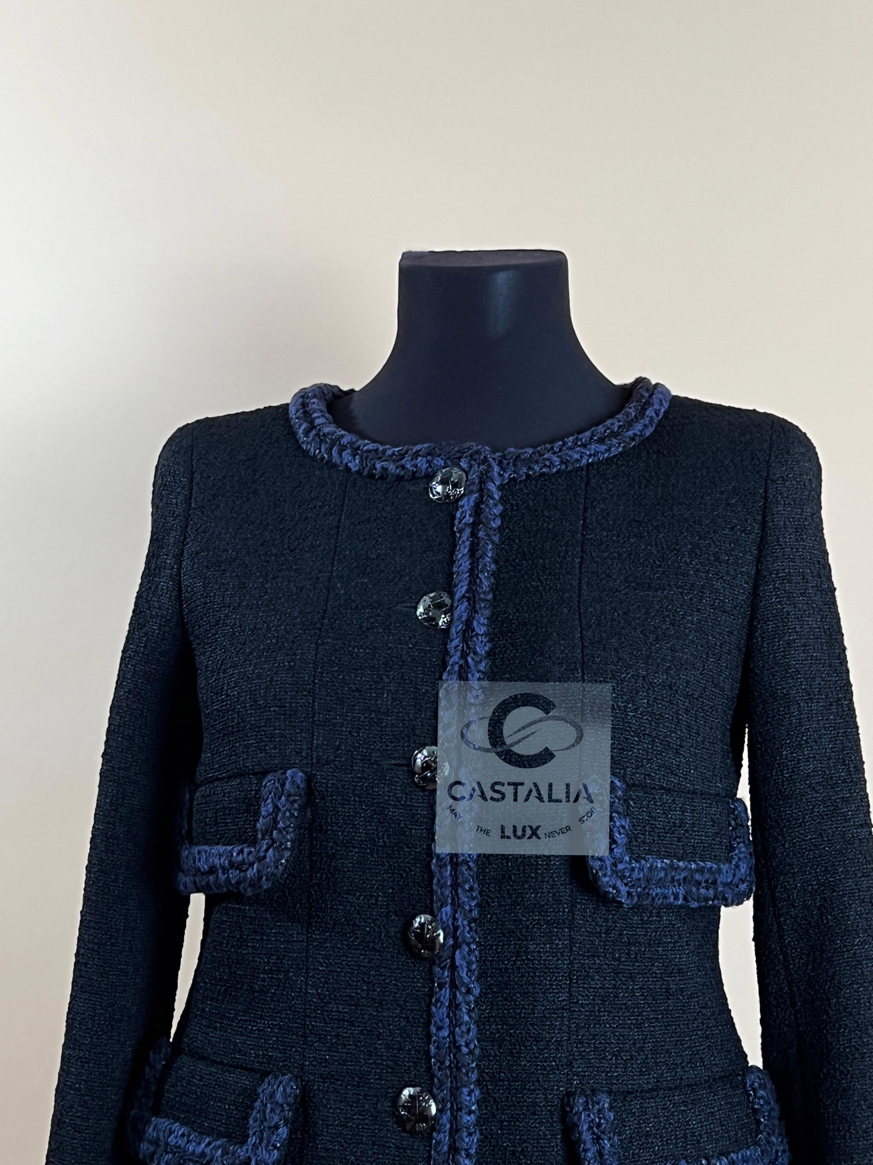 Chanel Iconic Keira Knightley Style Giacca di tweed nero 40 FR in vendita 5