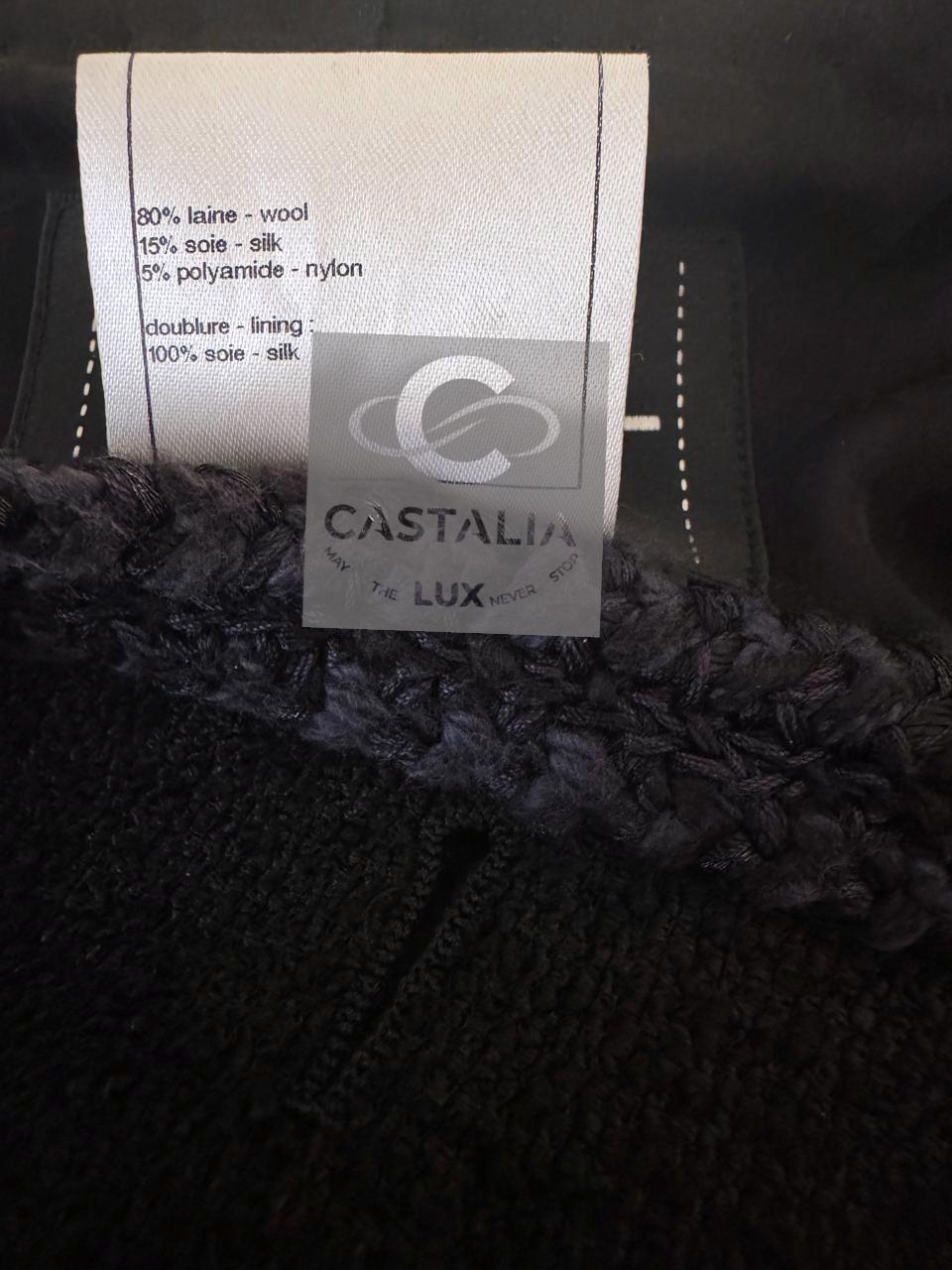 Chanel Iconic Keira Knightley Style Black Tweed Jacket 40 FR For Sale 15